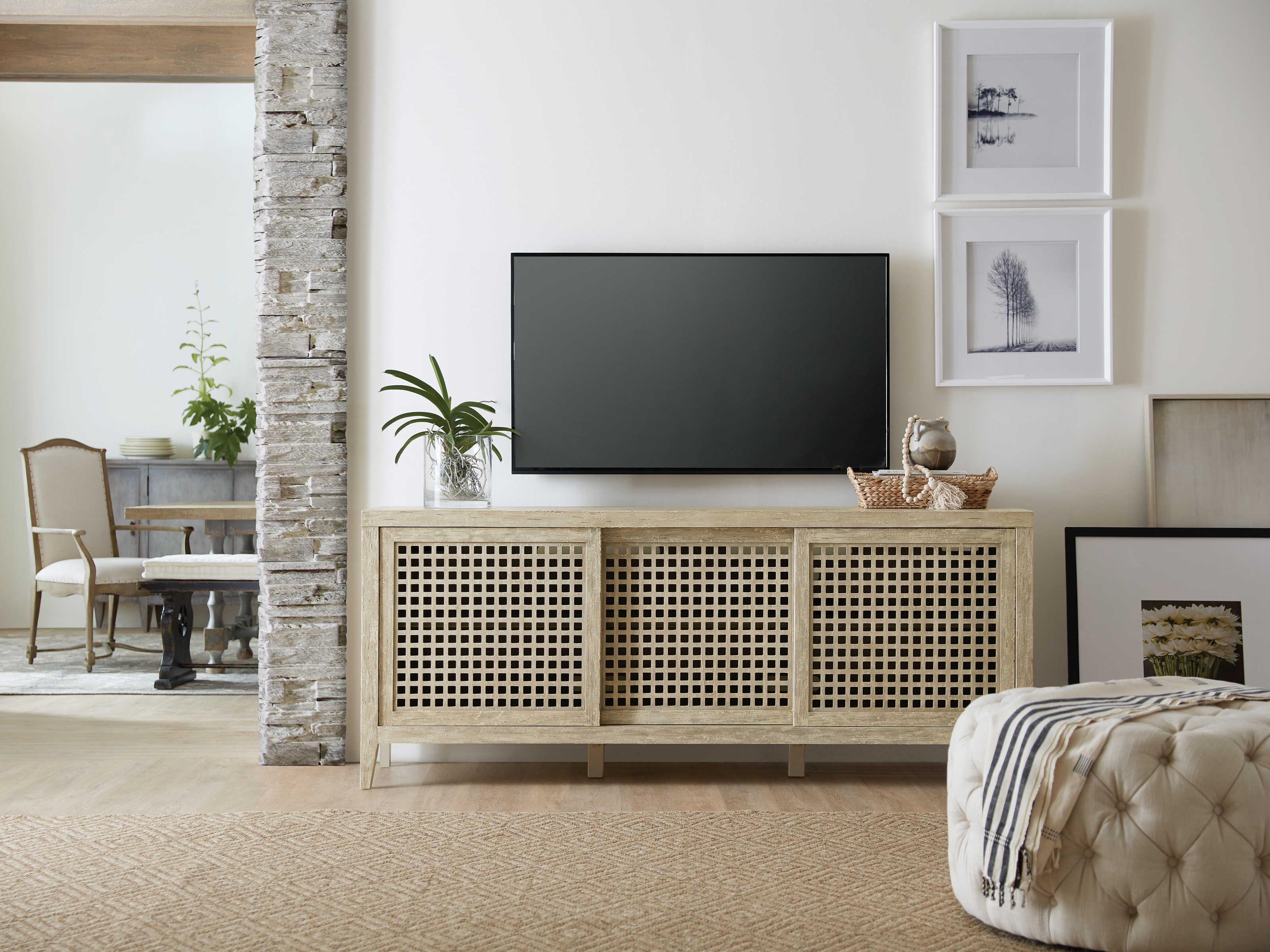 Hooker Furniture Ciao Bella 80" Hardwood Light Wood Media Console