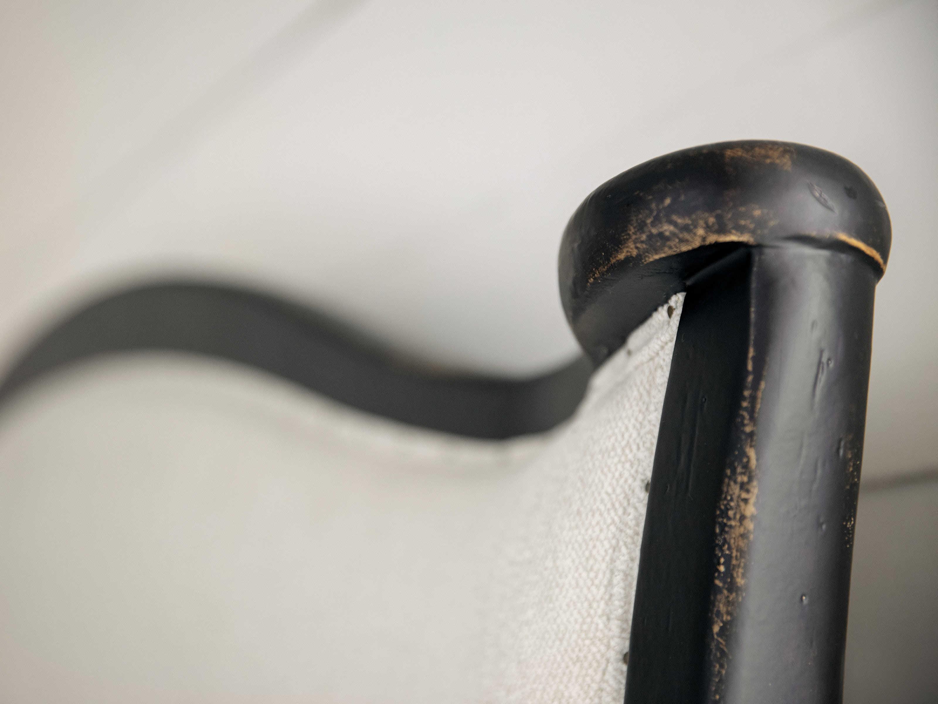 Hooker Furniture Ciao Bella Tuscan White Black Poplar Wood Upholstered King Panel Bed