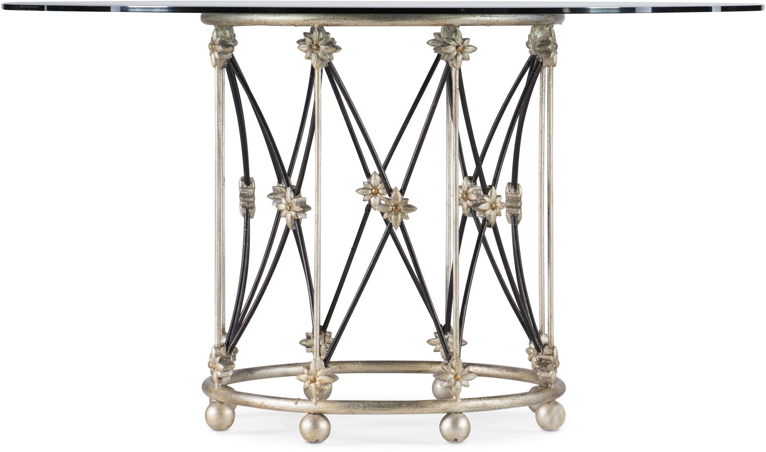 Hooker Furniture Sanctuary 2 Round Glass Silver Dining Table