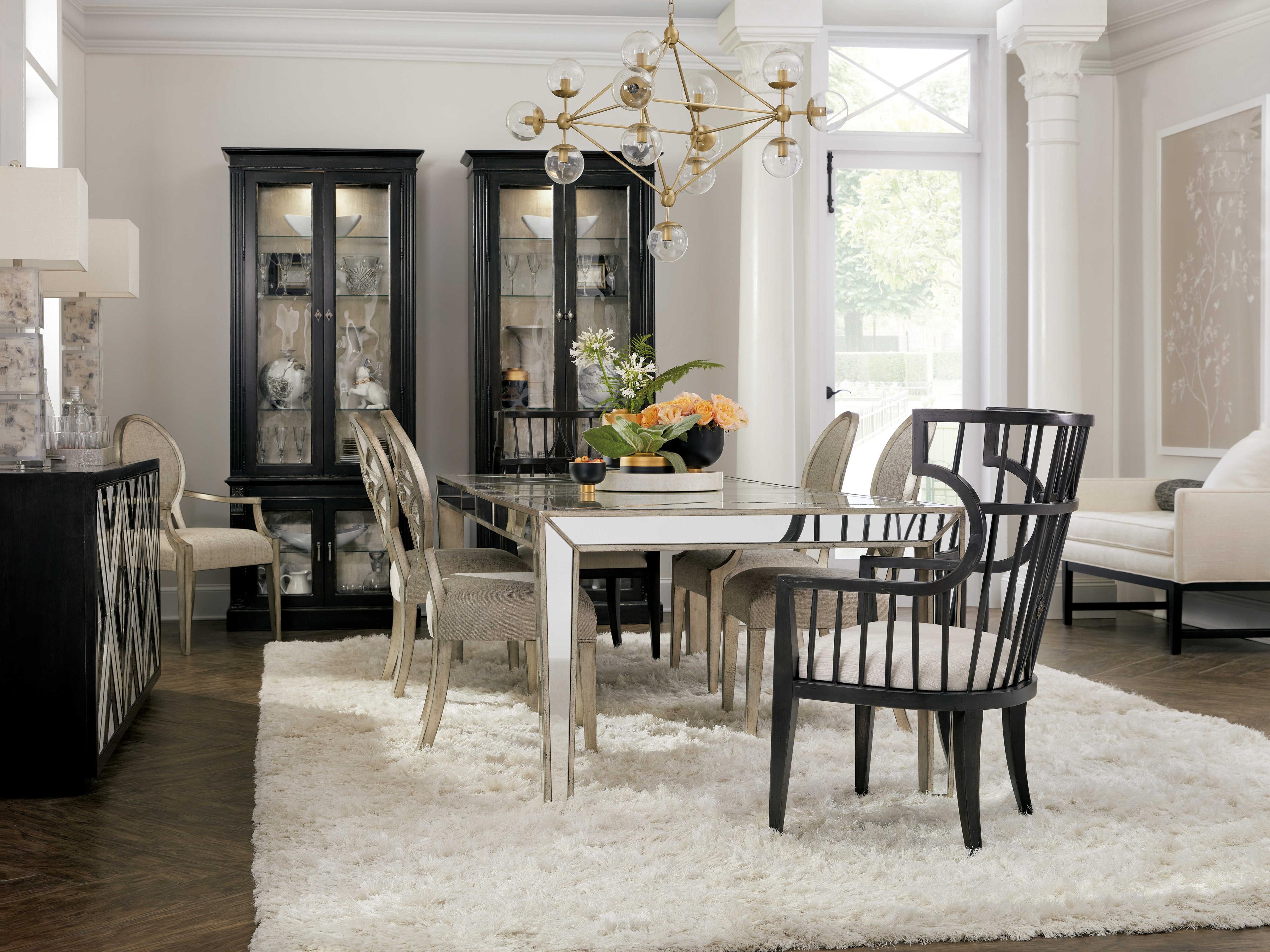 Hooker Furniture Sanctuary 2 Hardwood Black Upholstered Arm Dining Chair