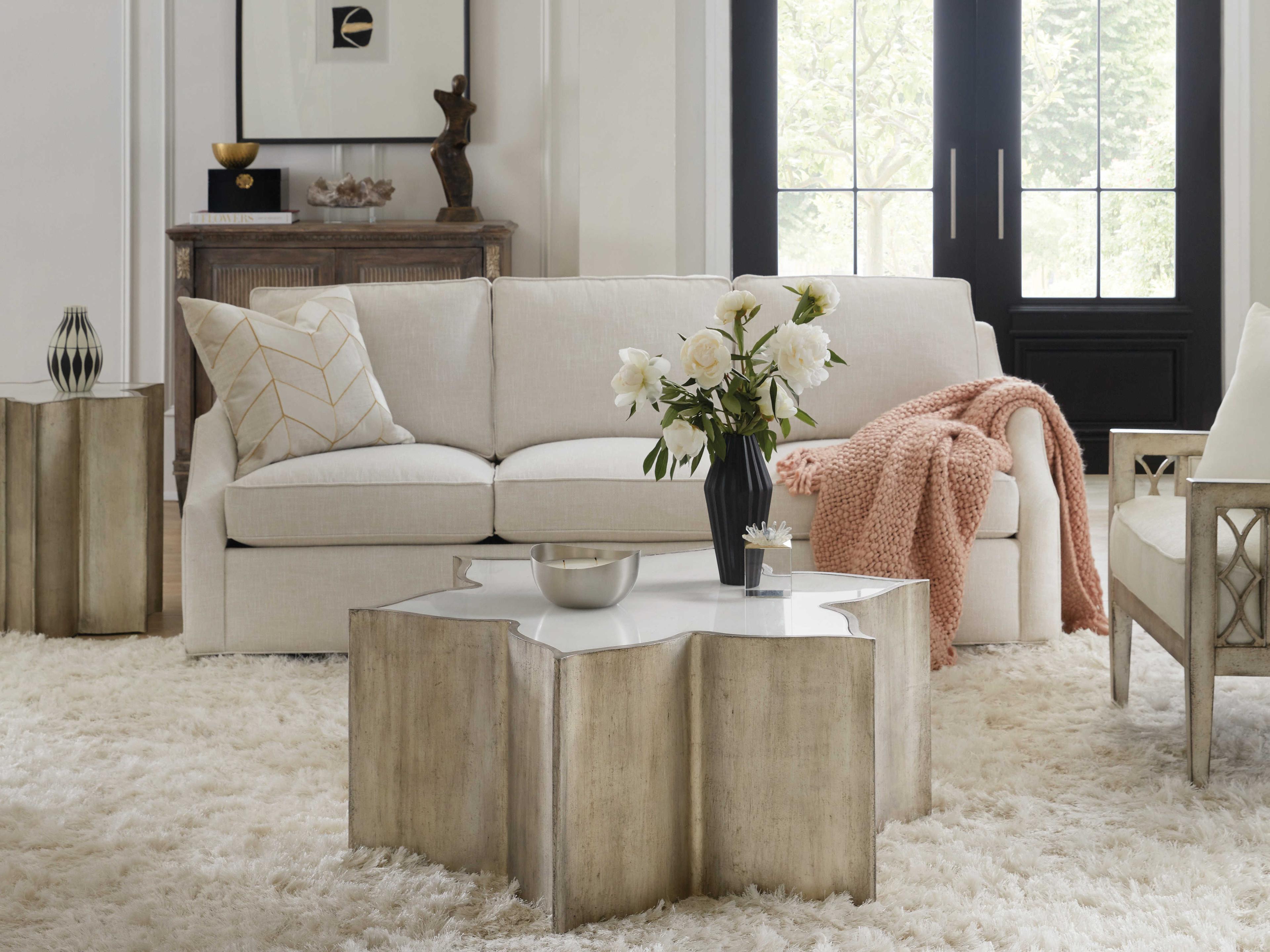 Hooker Furniture Sanctuary C Est La Vie Glass Silver Cocktail Table