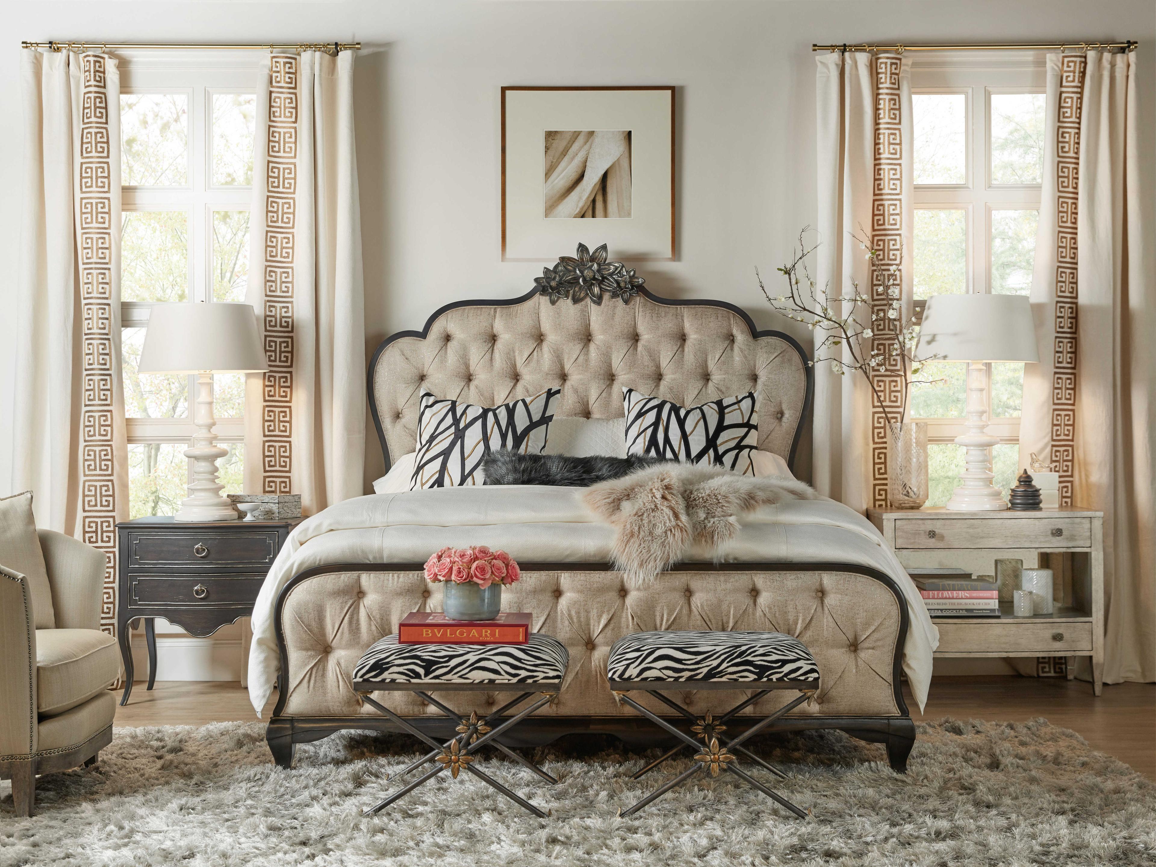 Hooker Furniture Sanctuary Gemme 2-Drawers Hardwood Nightstand