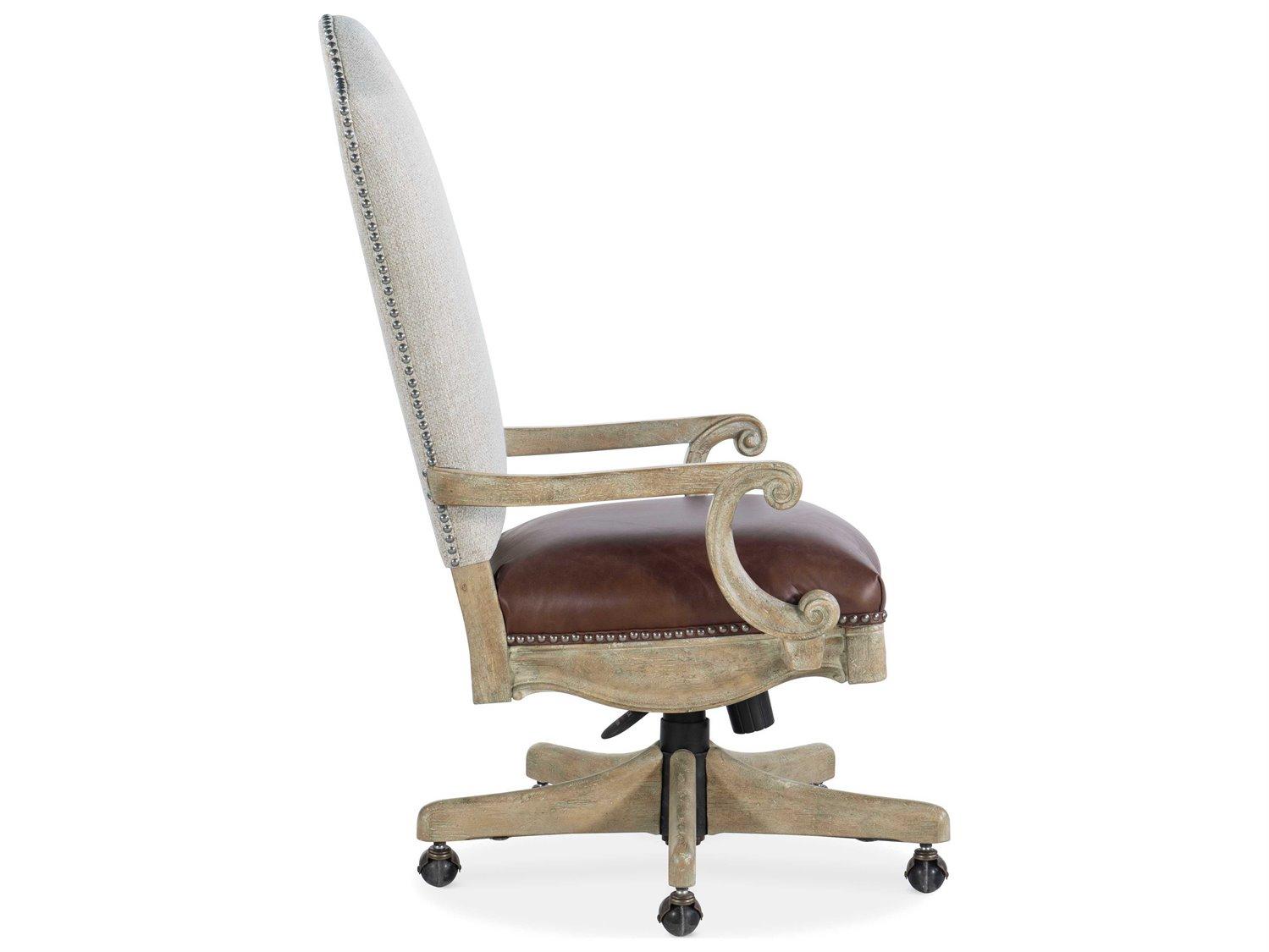 Luxecor Heritage Beige Upholstered Adjustable Swivel Tilt Executive Desk Chair