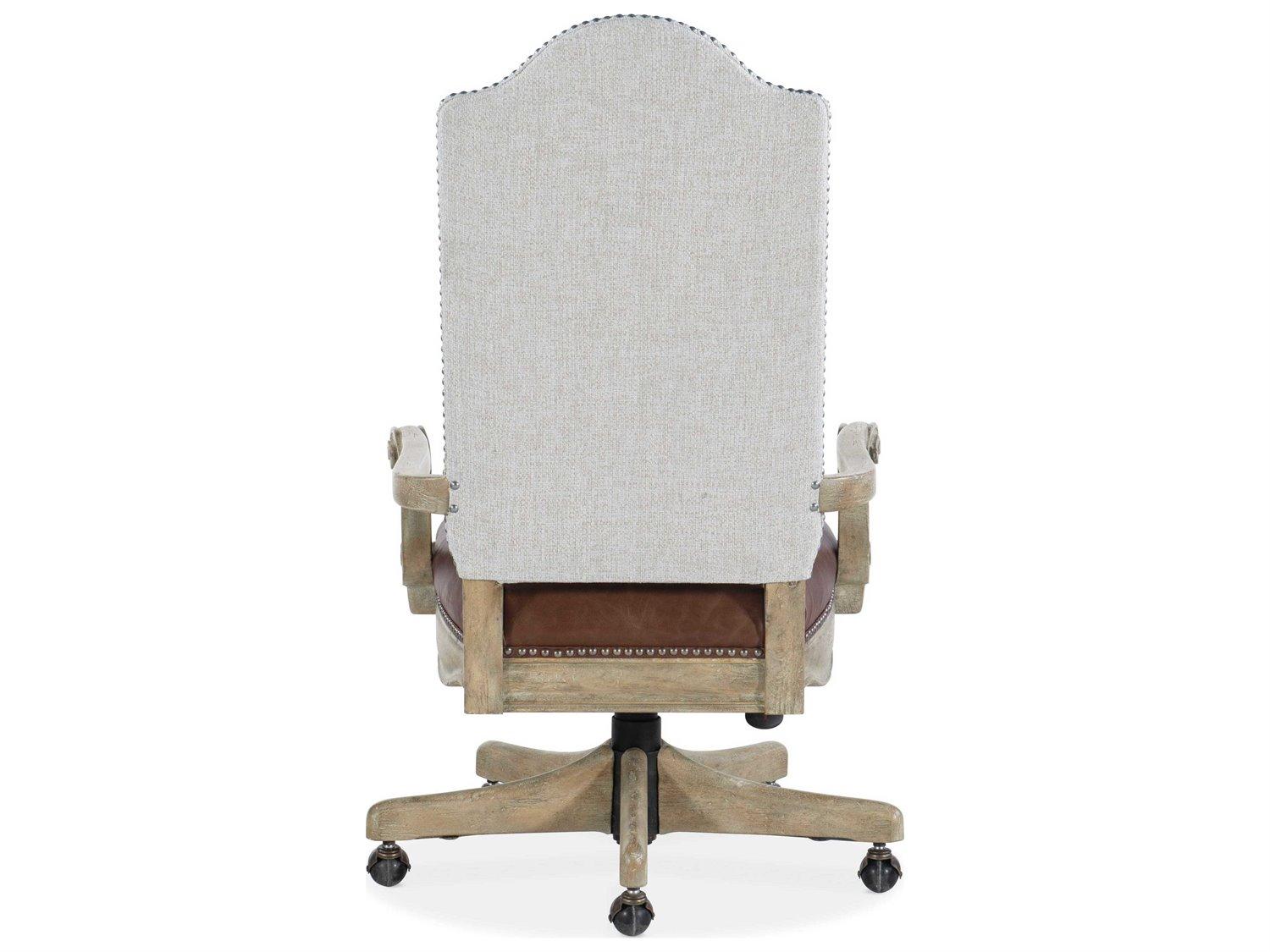 Luxecor Heritage Beige Upholstered Adjustable Swivel Tilt Executive Desk Chair