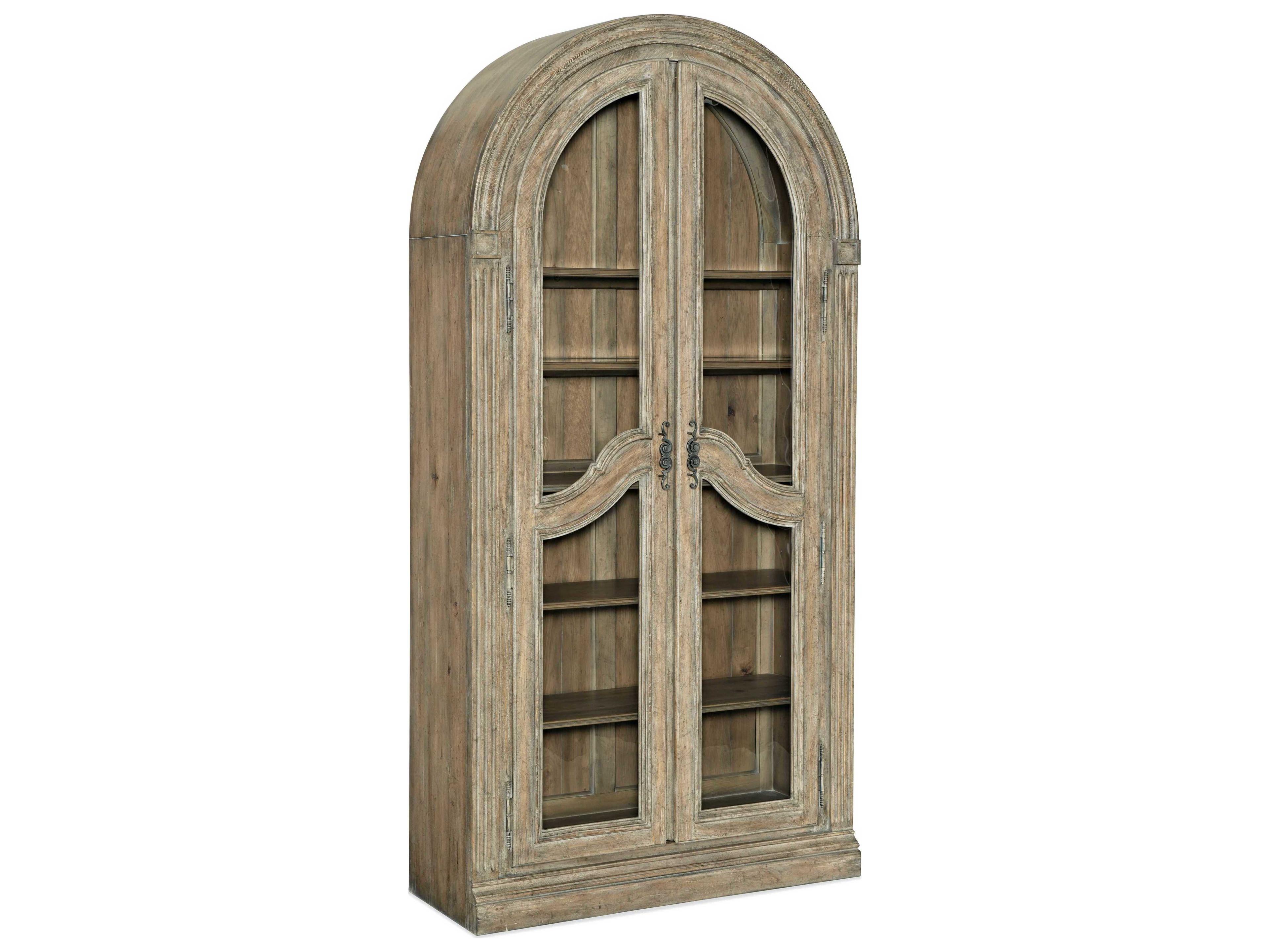 Luxecor Heritage Ash Wood Antique Slate Curio Display Cabinet