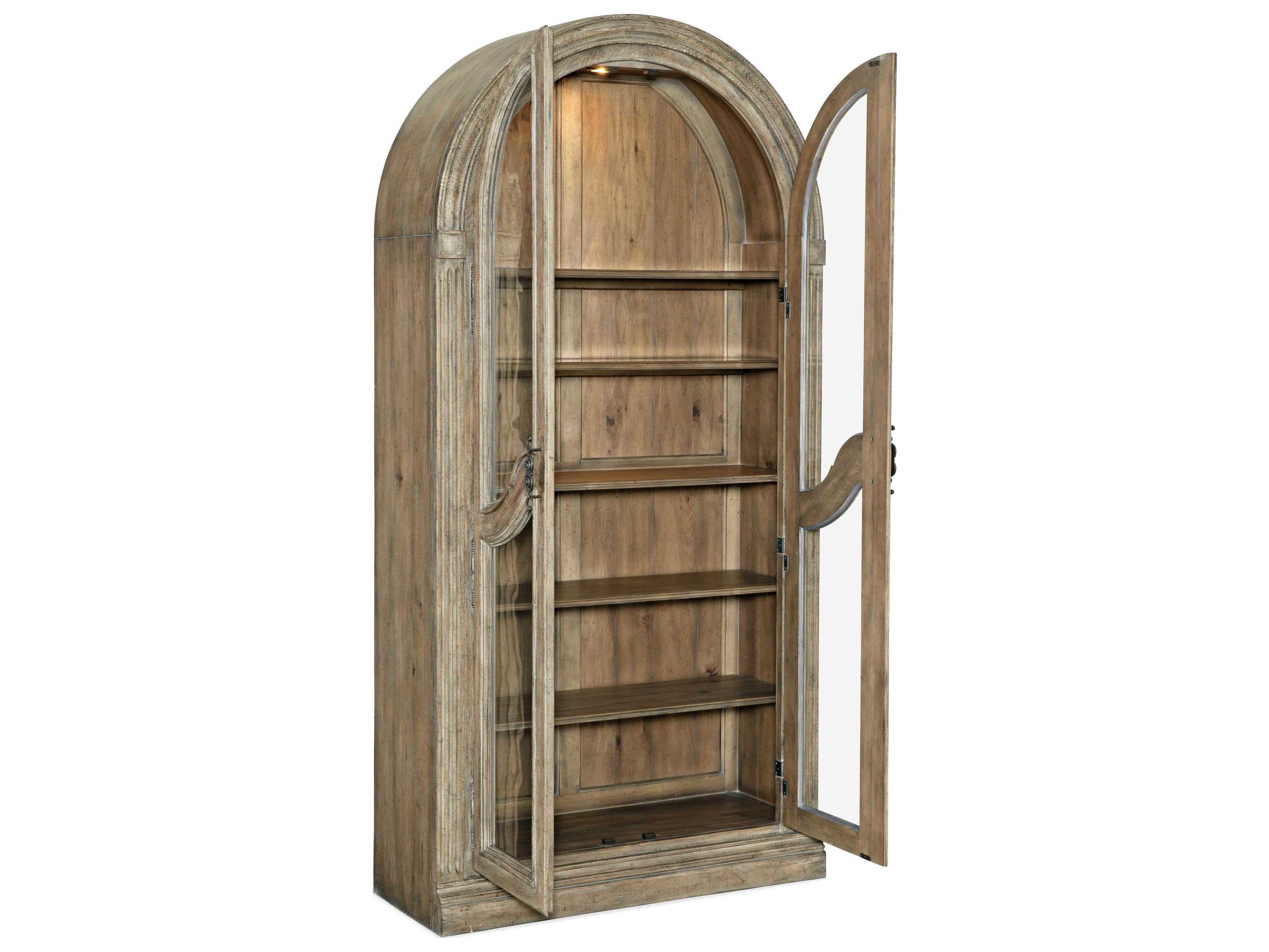 Luxecor Heritage Ash Wood Antique Slate Curio Display Cabinet