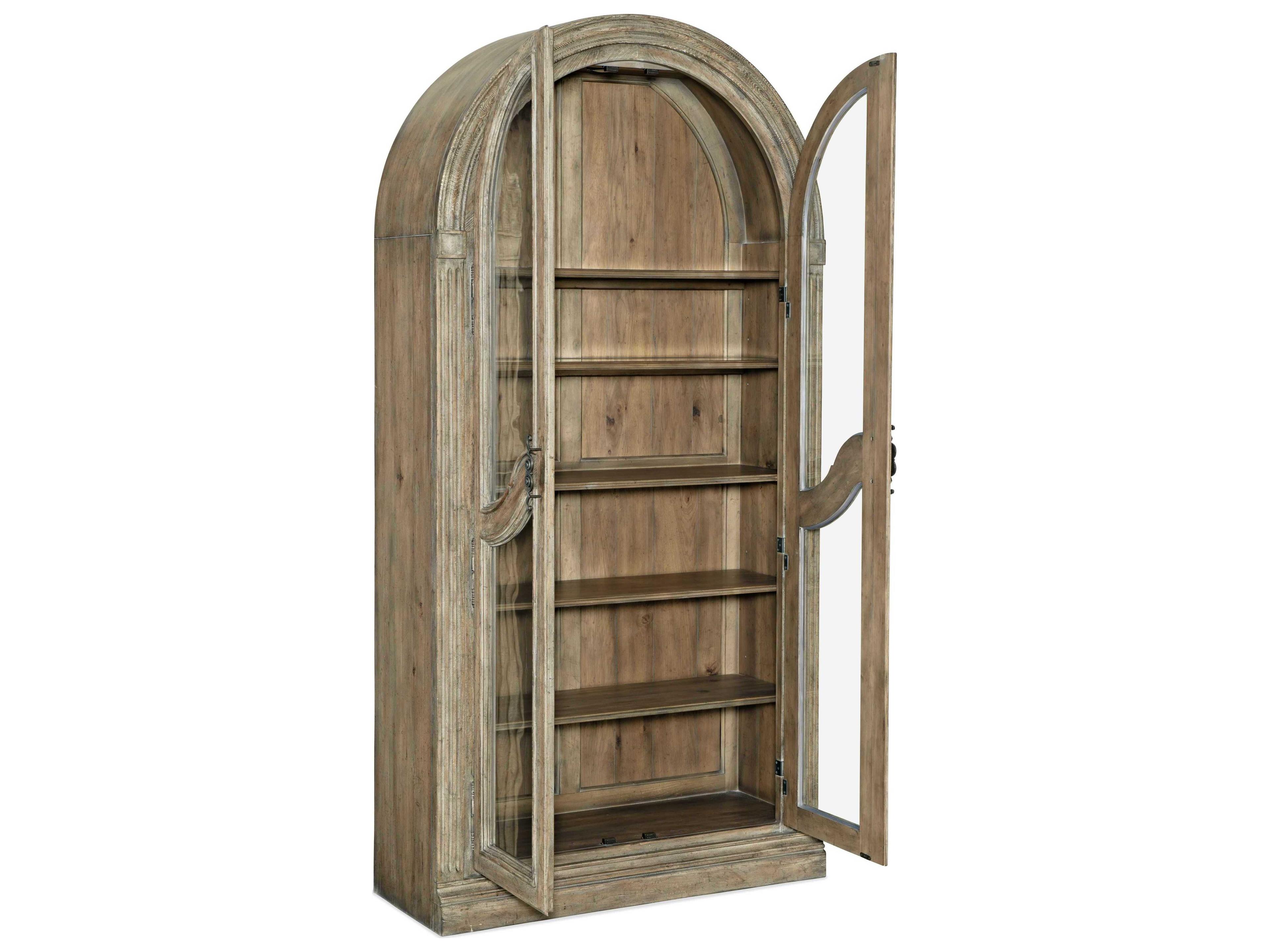 Luxecor Heritage Ash Wood Antique Slate Curio Display Cabinet