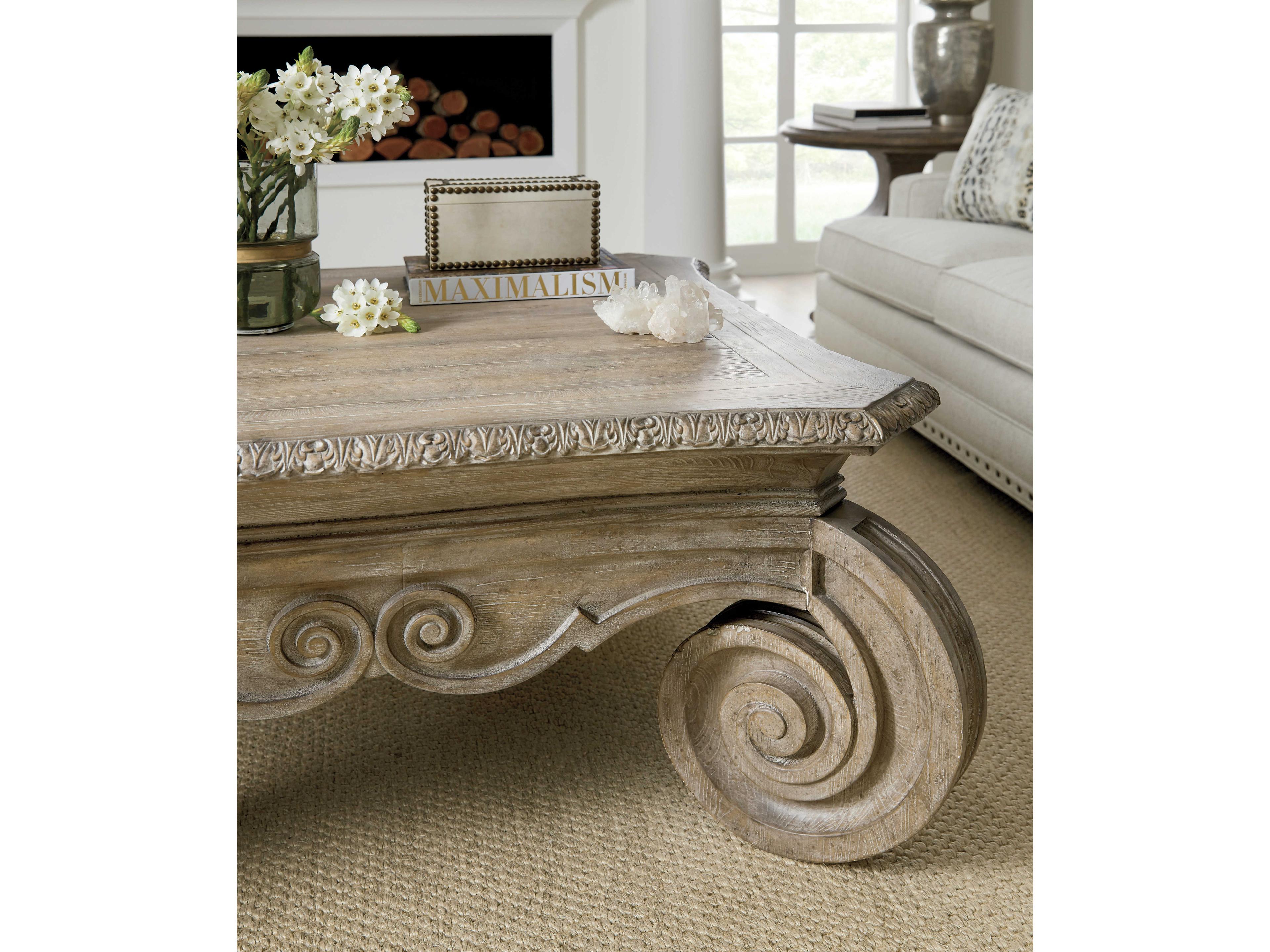 Hooker Furniture Castella Square Wood Antique Slate Cocktail Table