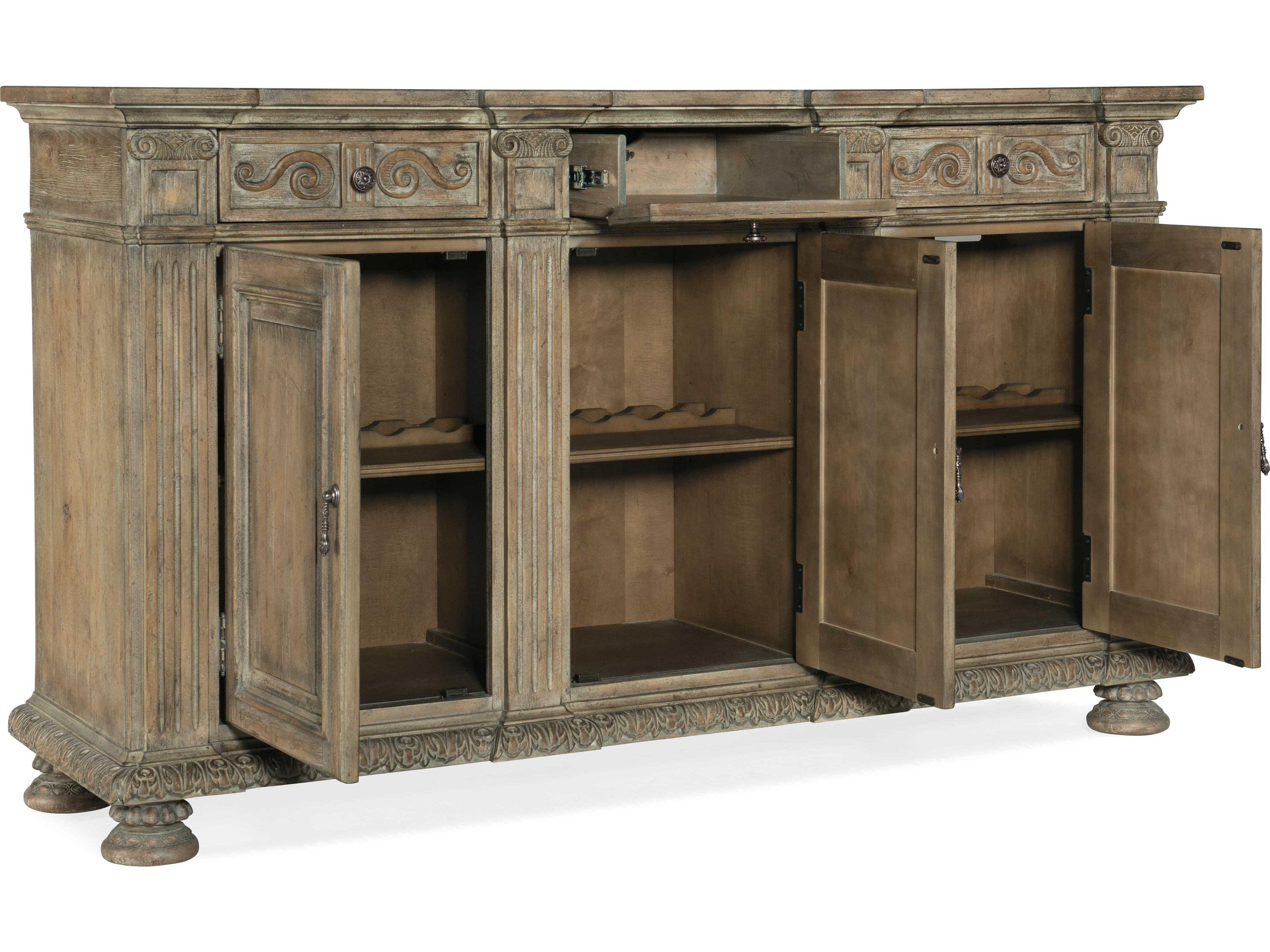 Hooker Furniture Castella 72" Ash Wood Antique Slate Credenza Sideboard