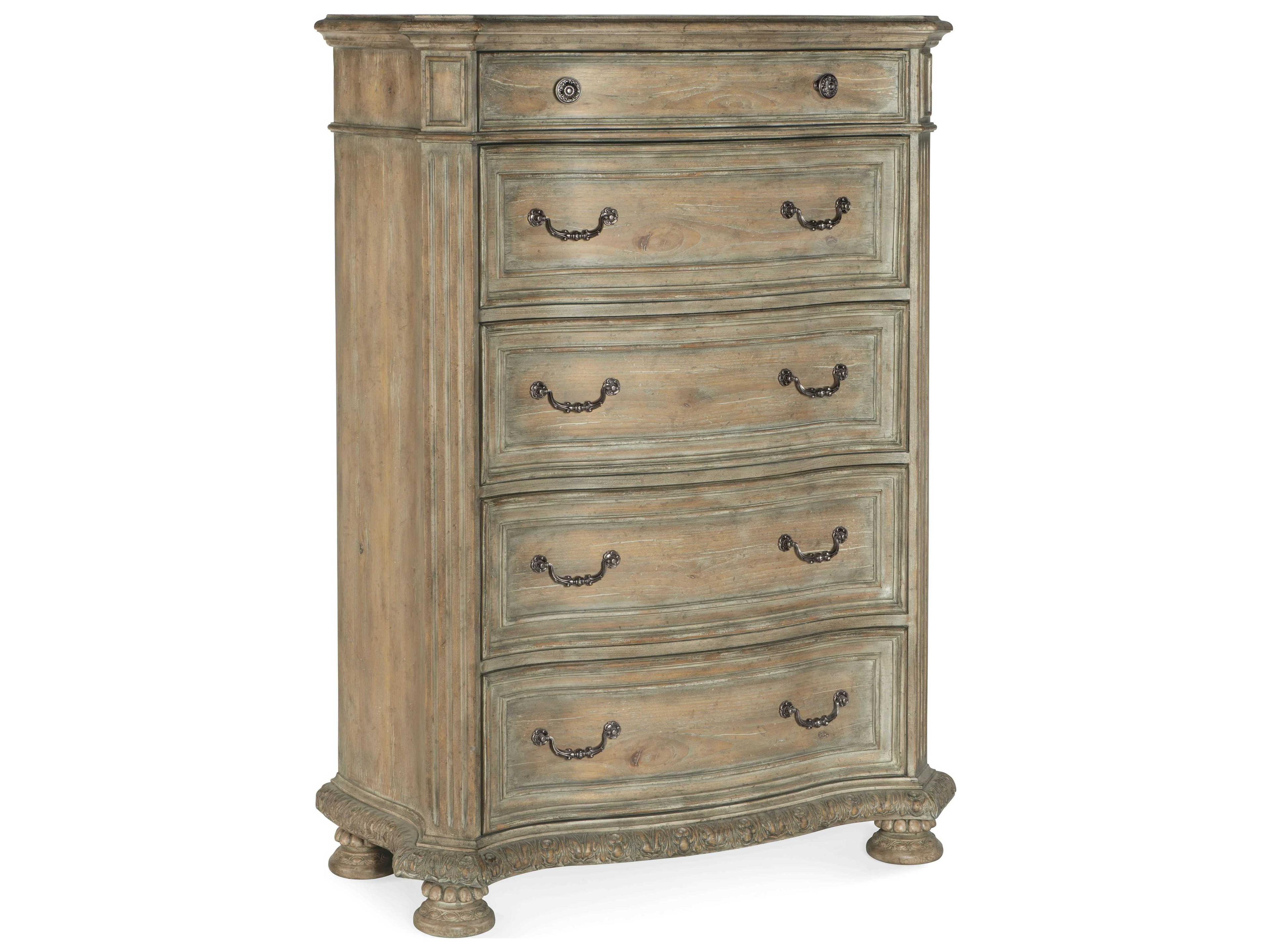 Hooker Furniture Castella 5-Drawers Antique Slate Brown Ash Wood Accent Chest