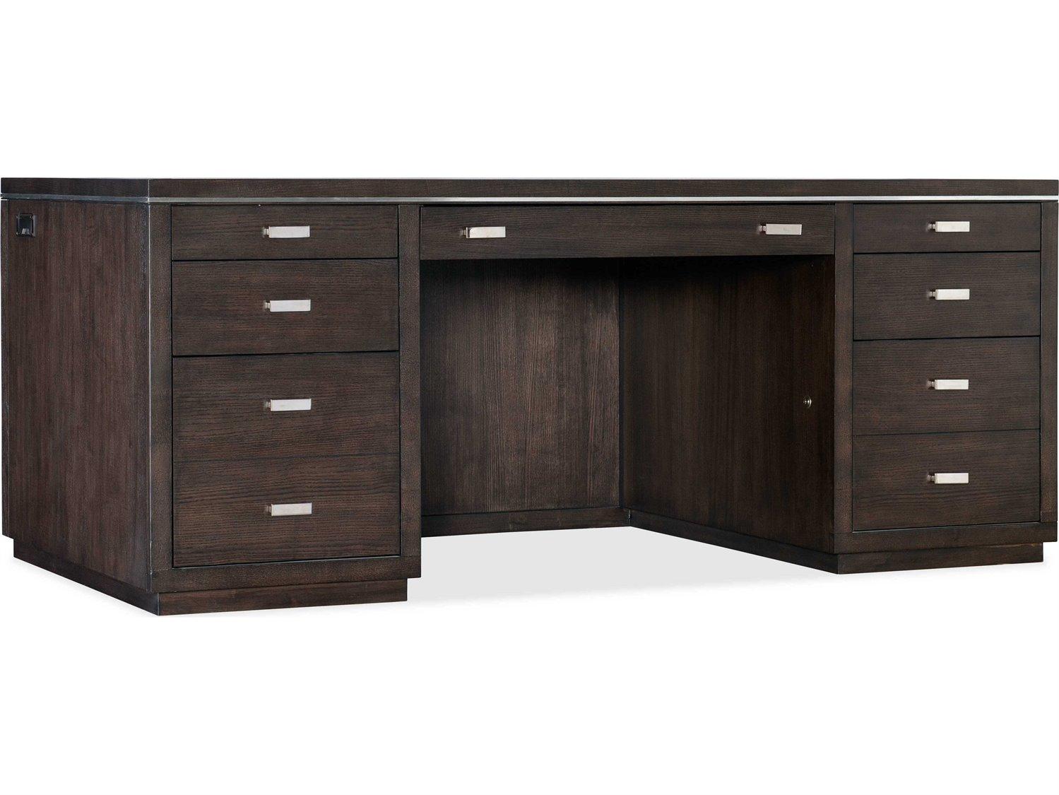 Hooker Furniture Work Your Way House Blend Dark Roast Brown Ash Wood Executive Desk