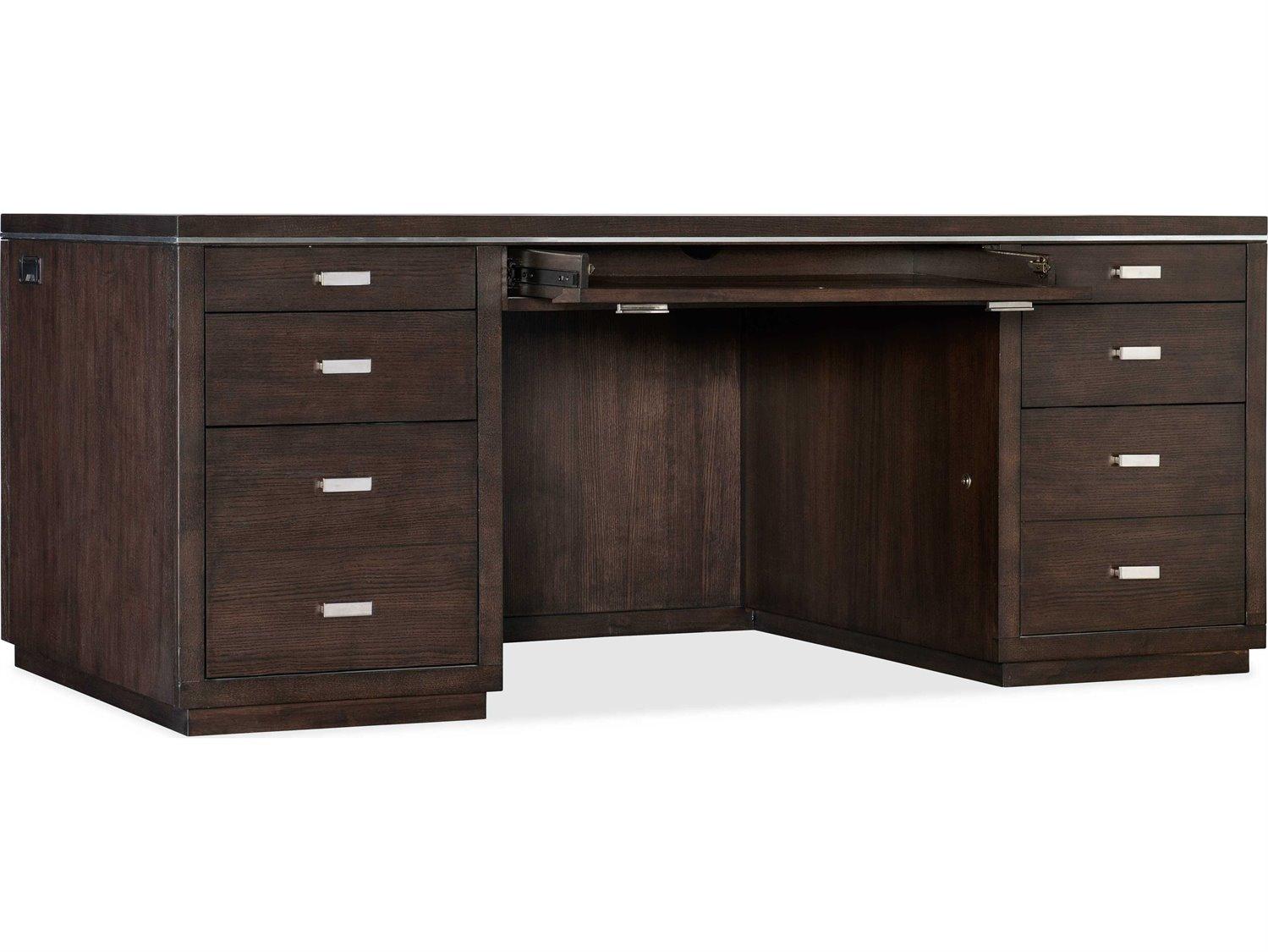 Hooker Furniture Work Your Way House Blend Dark Roast Brown Ash Wood Executive Desk