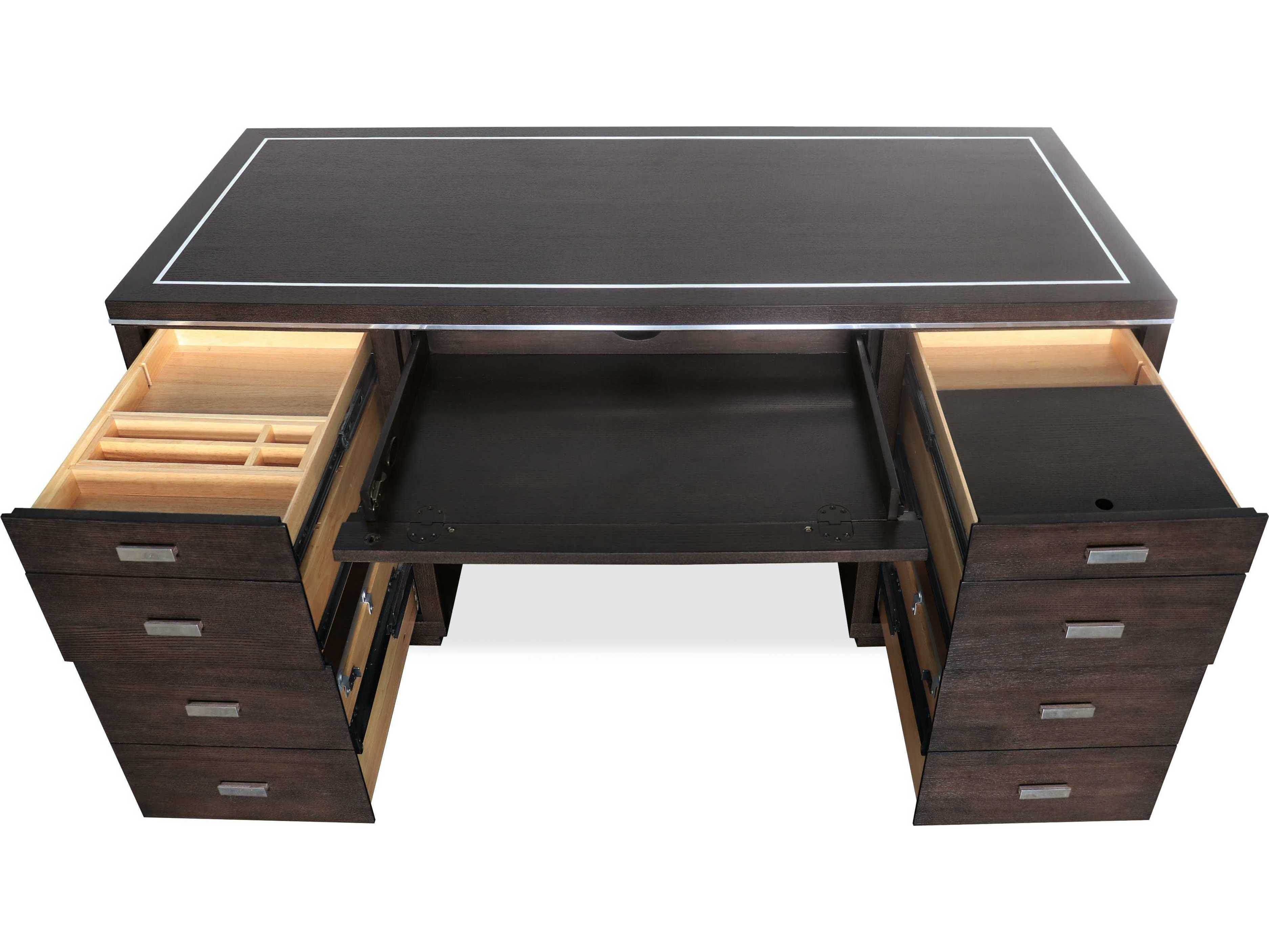 Hooker Furniture Work Your Way House Blend Junior Dark Wood Brown Ash Executive Desk