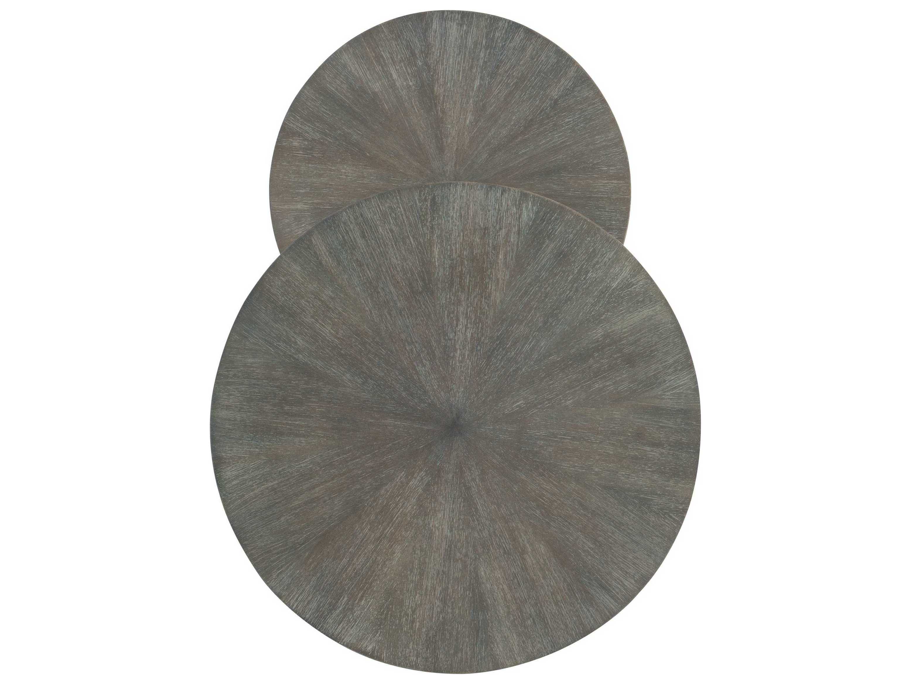 Hooker Furniture Nesting Round Wood Natural Golden Brown End Table