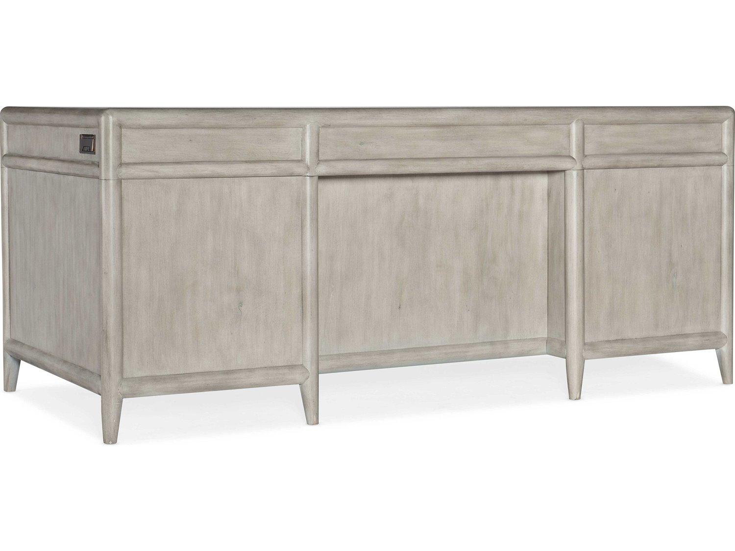 Hooker Furniture Work Your Way Burnham Grey Mink Alder Wood Executive Desk