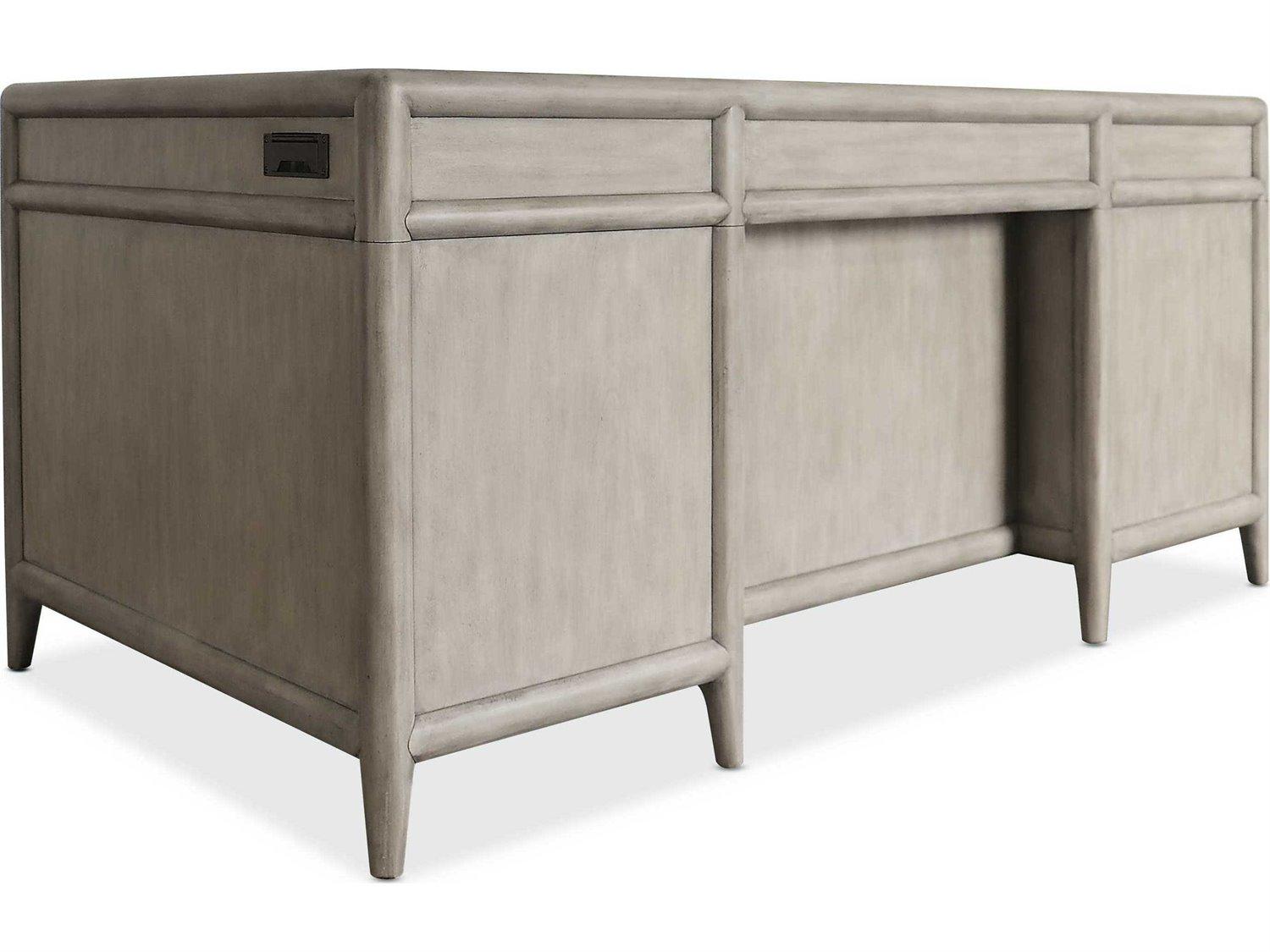 Hooker Furniture Work Your Way Burnham Junior Grey Mink Alder Wood Executive Desk