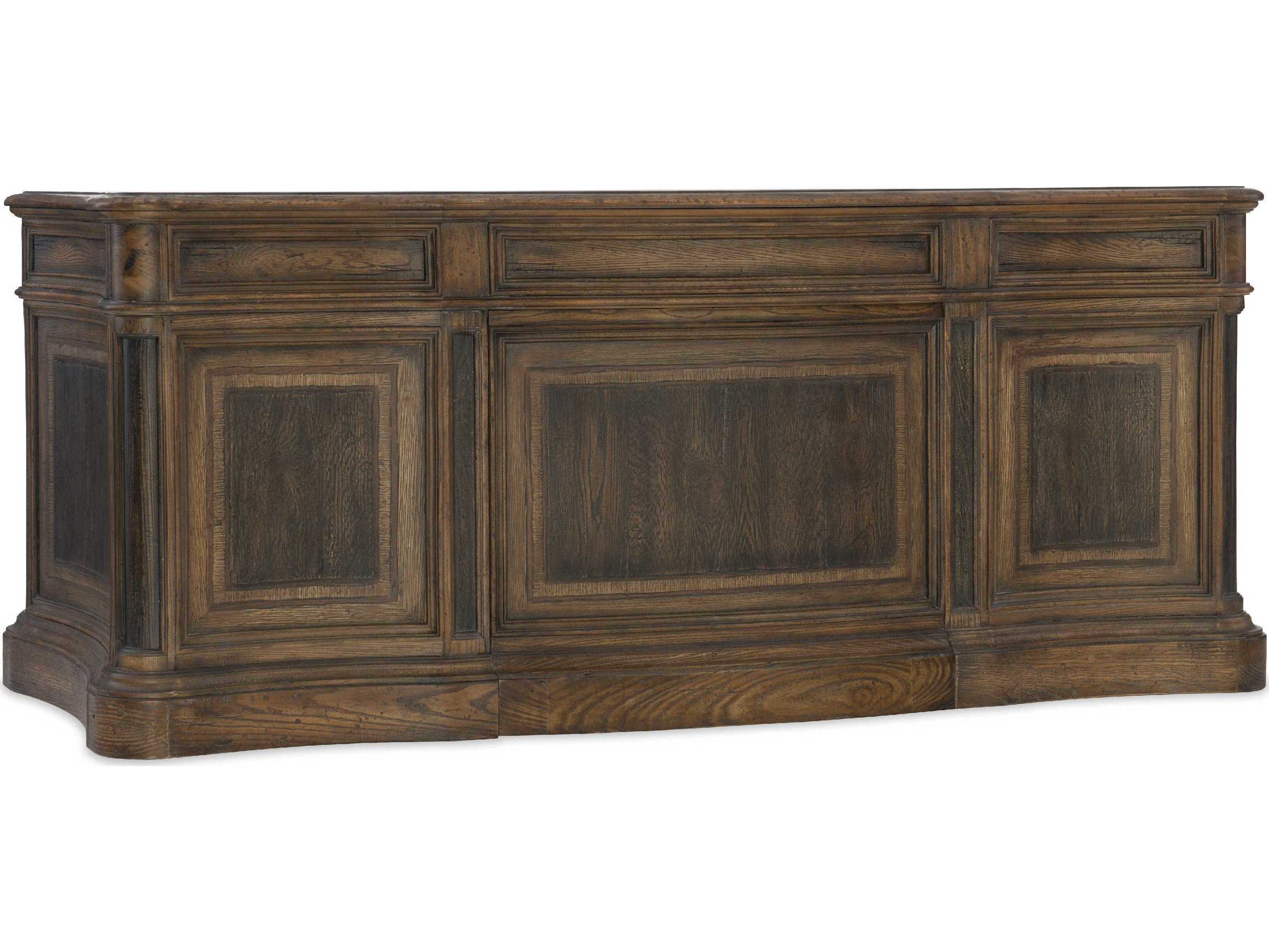 Luxecor Heritage St Hedwig Timeworn Saddle Brown Anthracite Black Hardwood Executive Desk