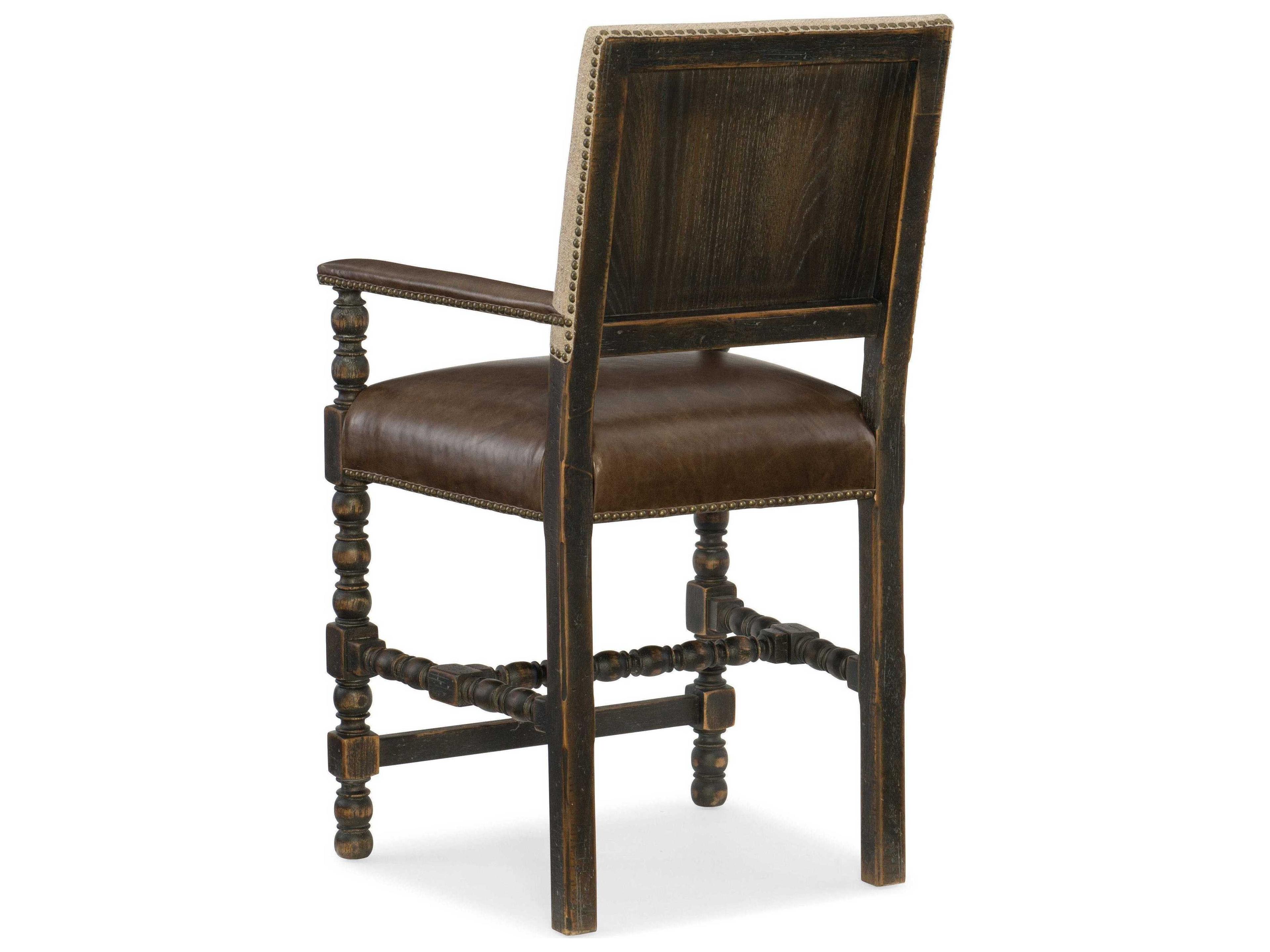 Hooker Furniture Hill Country Leather Hardwood Black Counter Stool