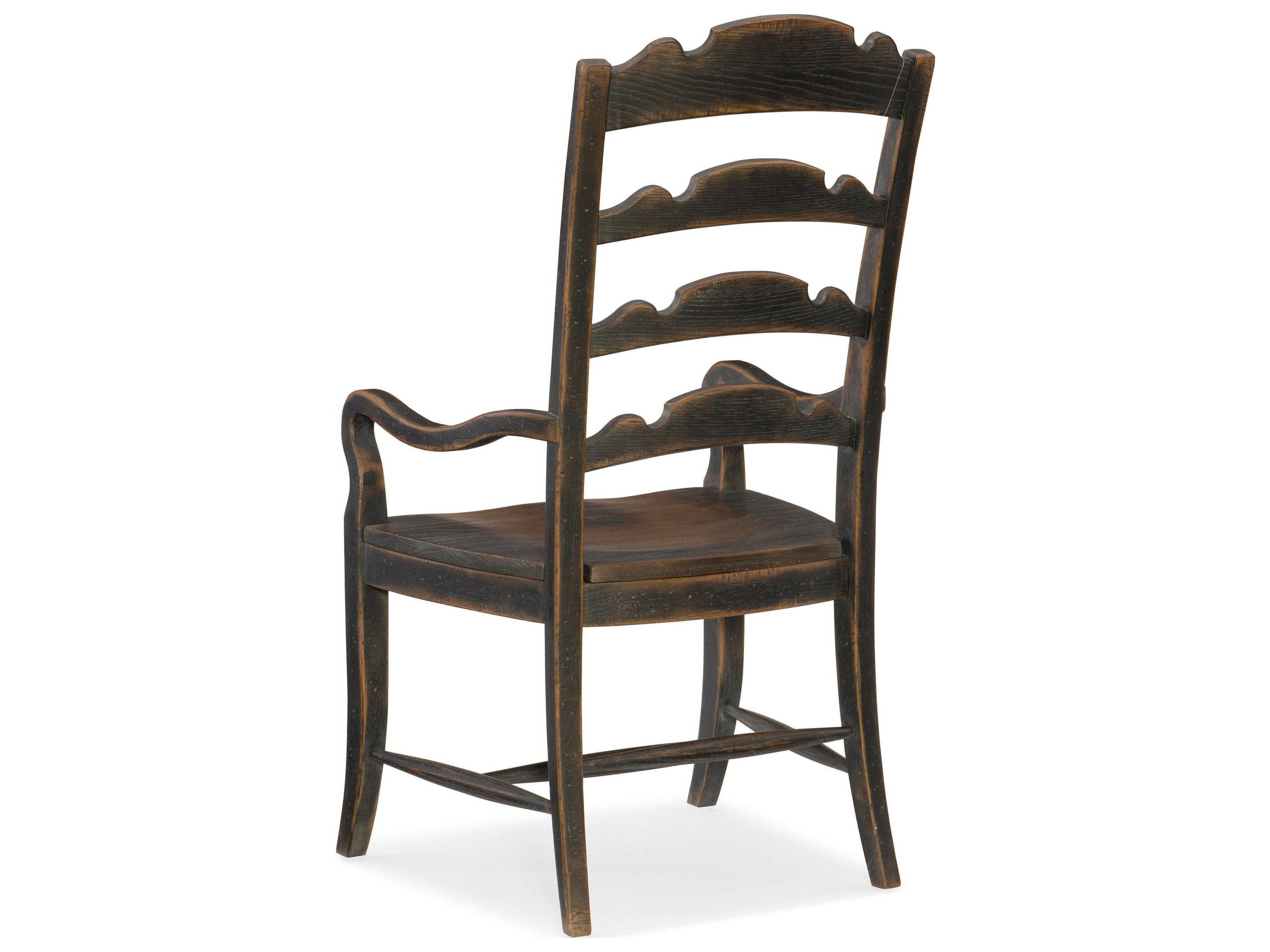 Hooker Furniture Hill Country Hardwood Black Arm Dining Chair