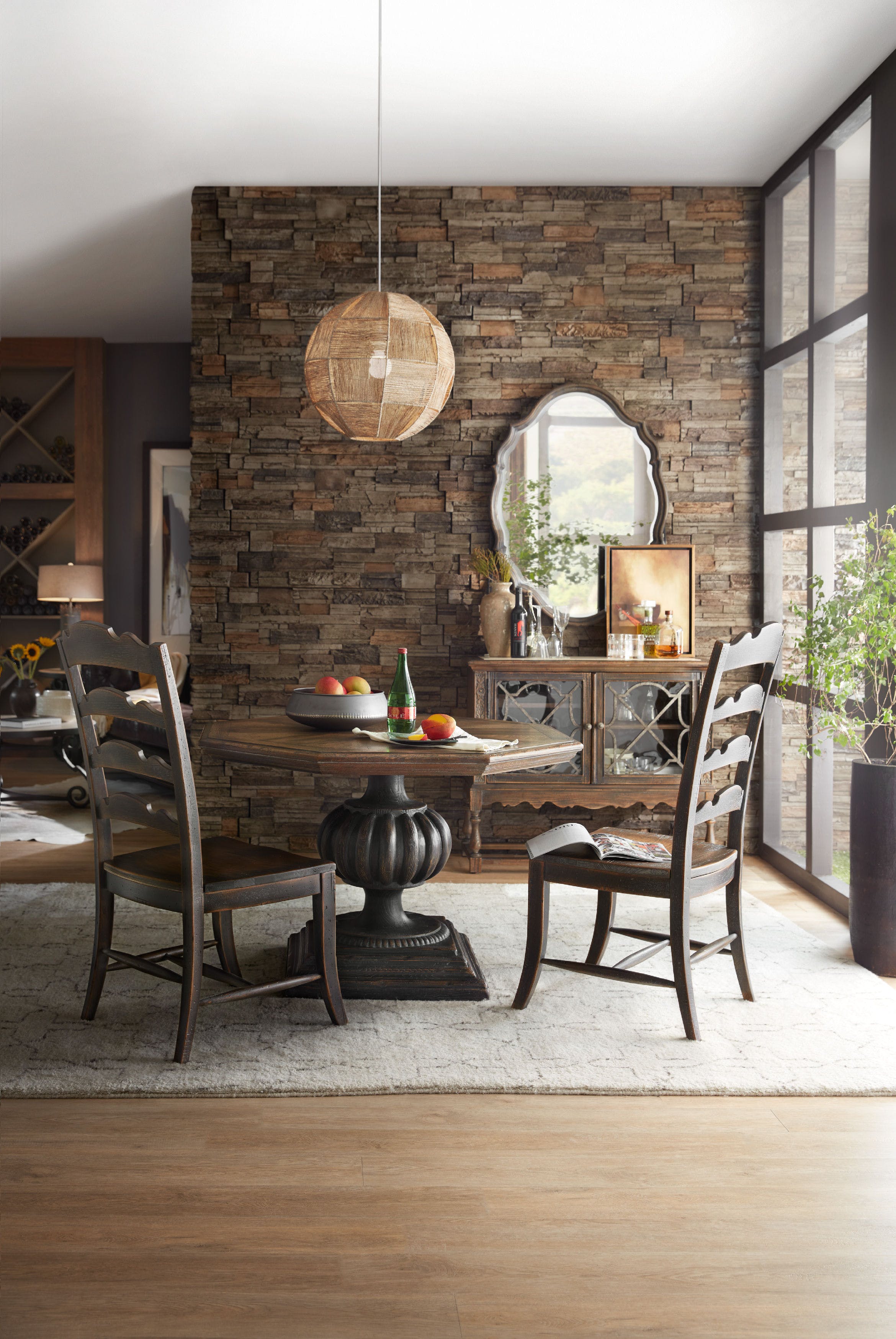 Hooker Furniture Hill Country Hardwood Black Side Dining Chair