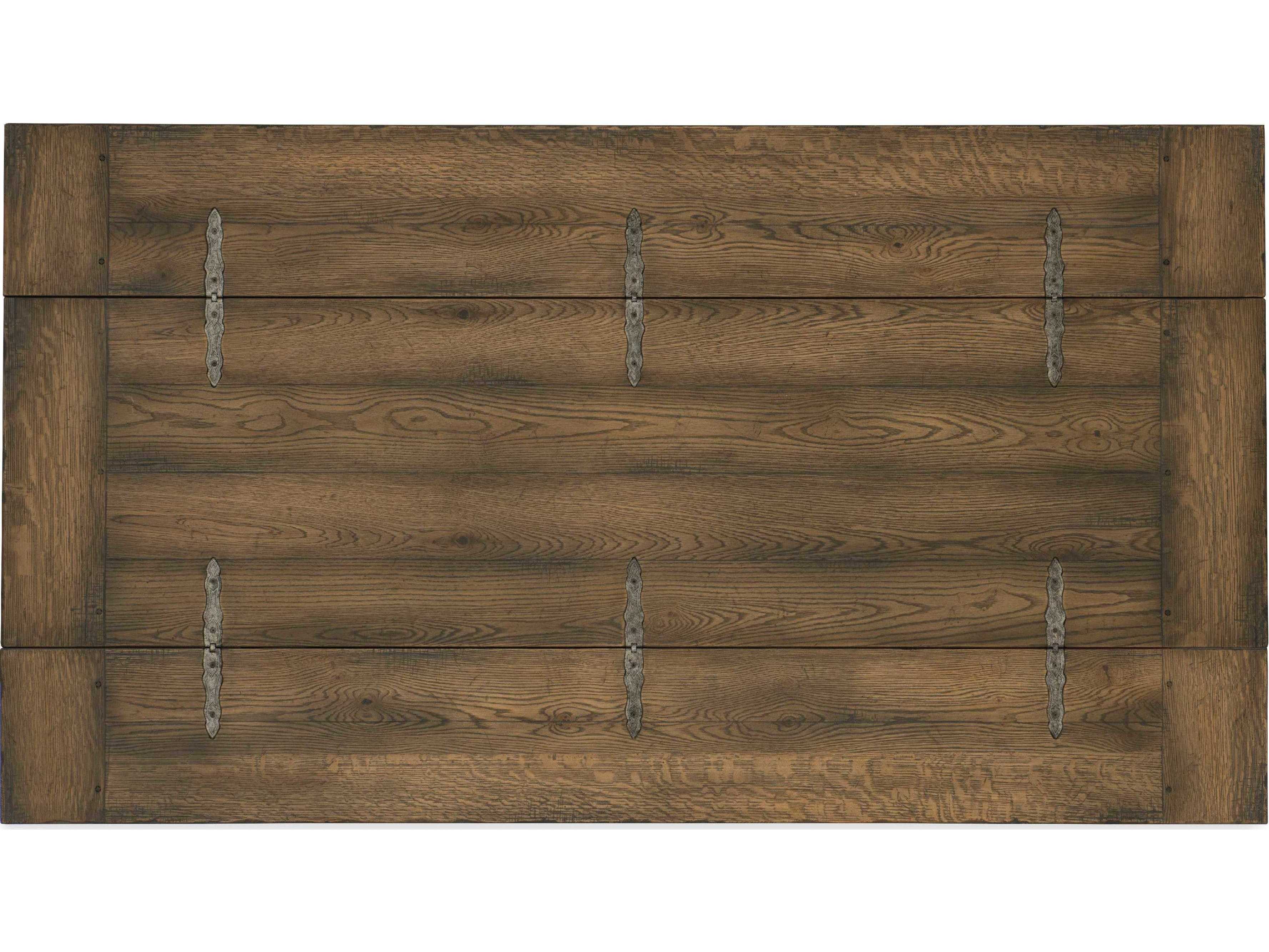 Hooker Furniture Hill Country Bluewind Flip-Top Rectangular Wood Timeworn Saddle Brown Aged Pewter Console Table