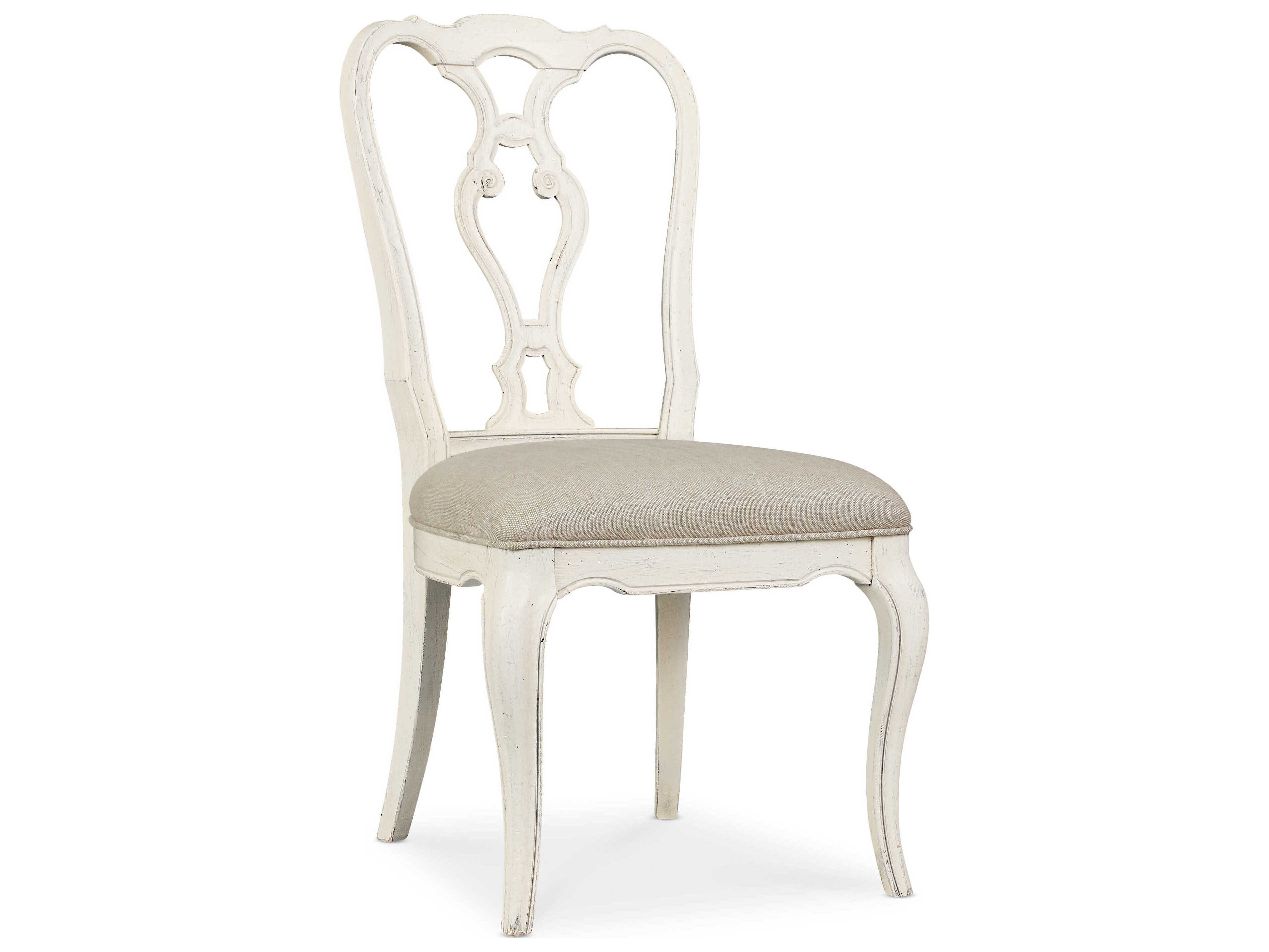 Hooker Furniture Traditions Solid Wood White Upholstered Side Dining Chair