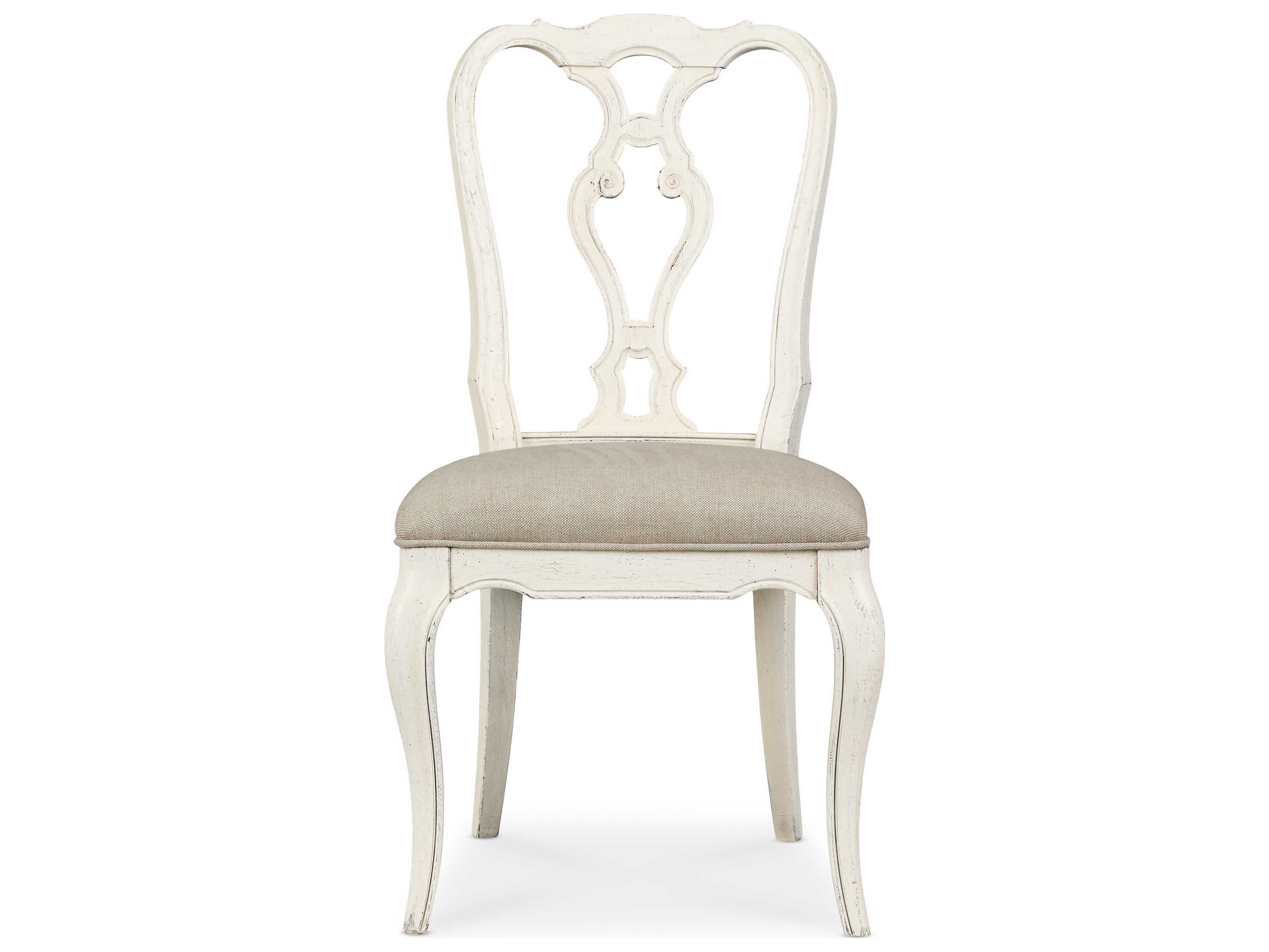 Hooker Furniture Traditions Solid Wood White Upholstered Side Dining Chair