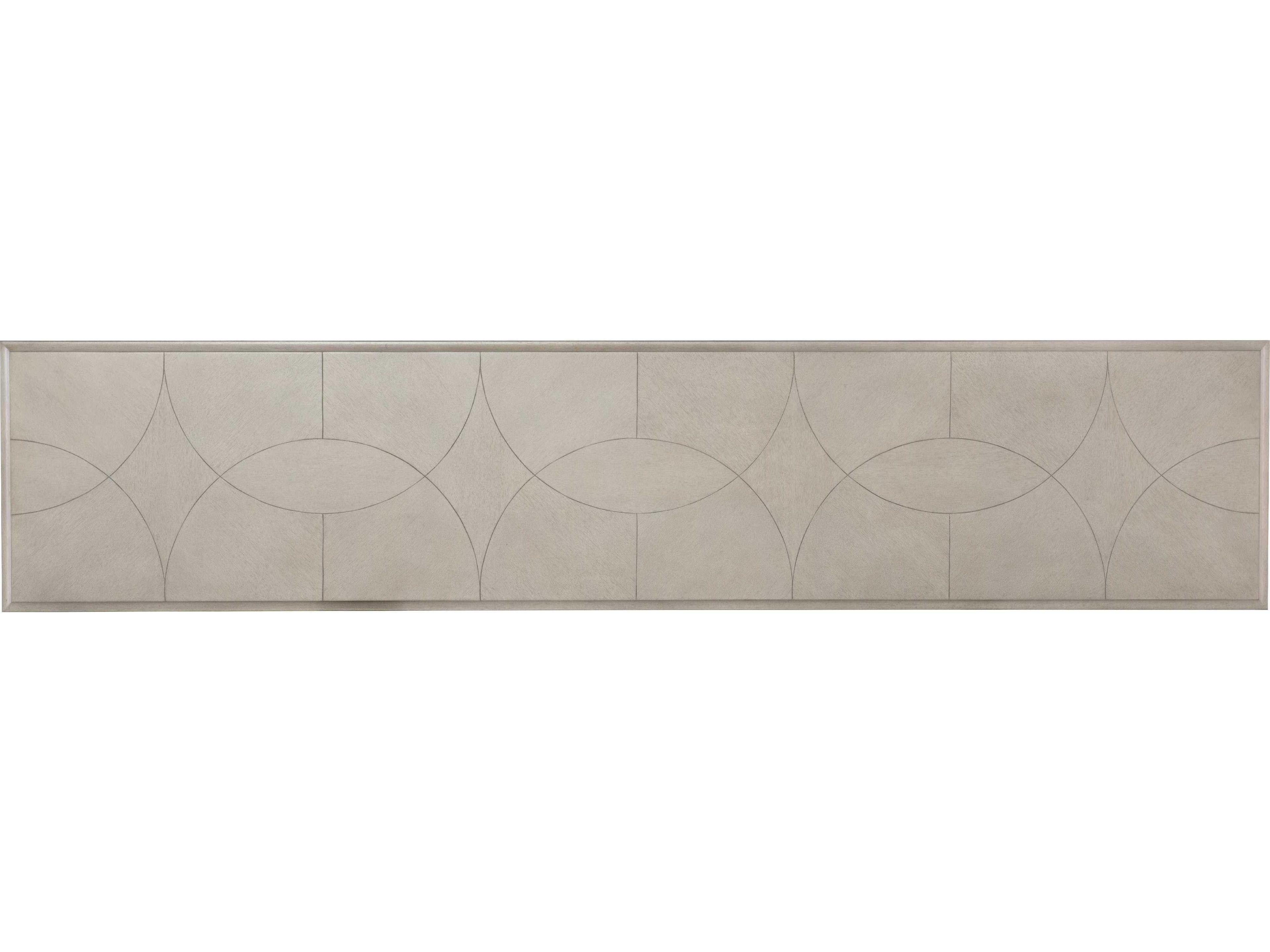 Hooker Furniture Elixir Rectangular Wood Serene Gray Beige Champagne Silver Console Table