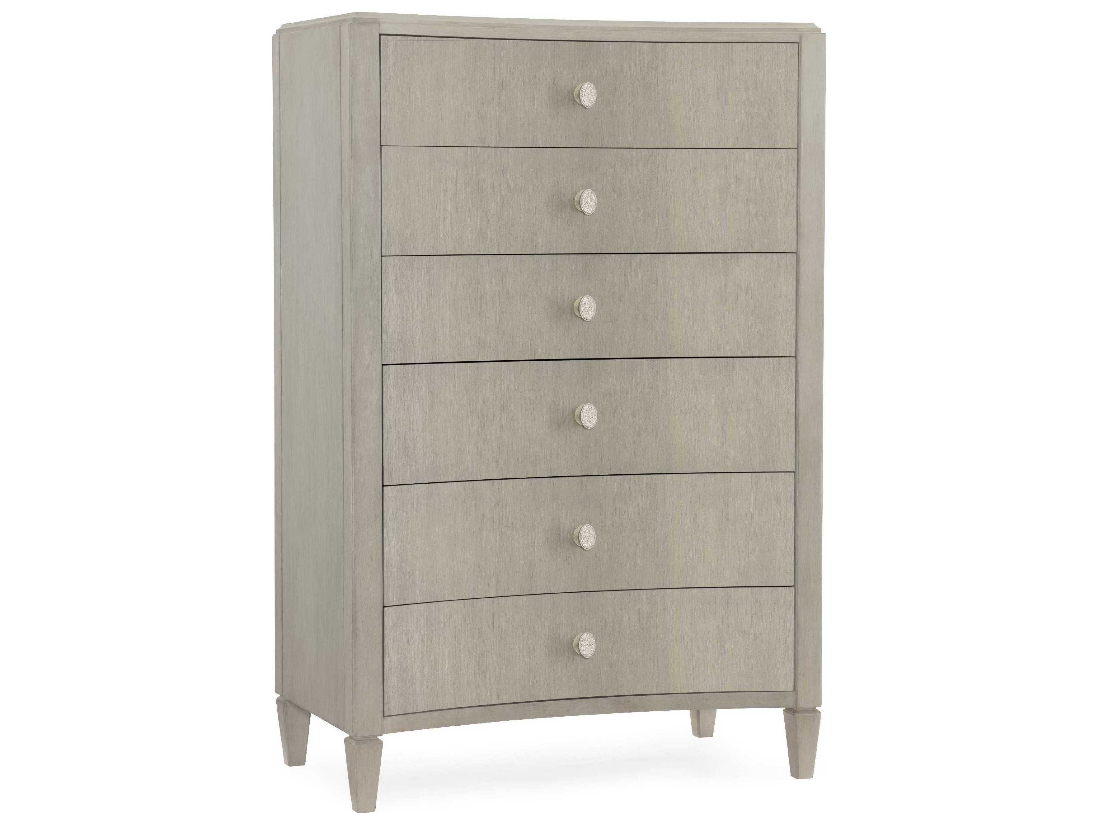 Hooker Furniture Elixir 6-Drawers Serene Gray Beige Rubberwood Accent Chest