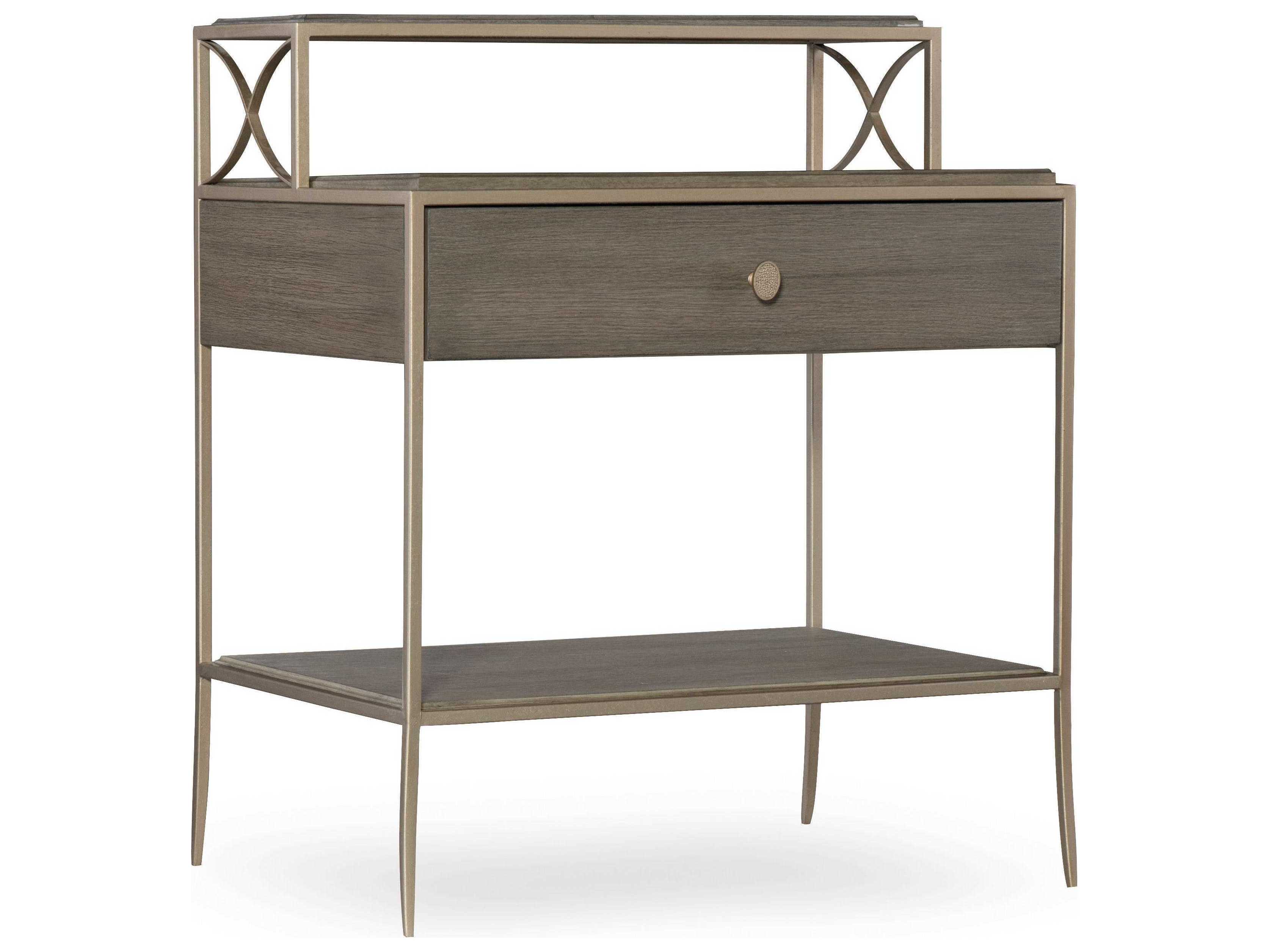 Hooker Furniture Elixir 1-Drawer Gray Rubberwood Nightstand