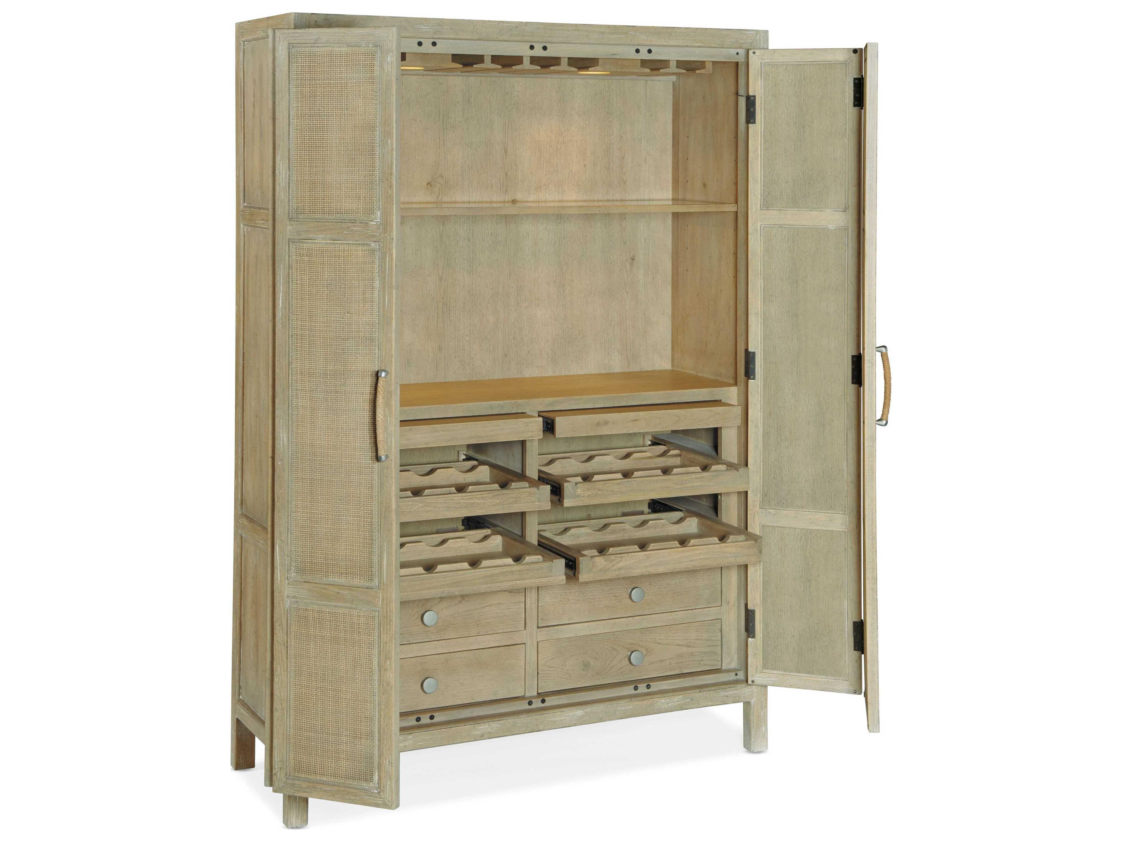Hooker Furniture Surfrider Beige Driftwood Wine Bar Cabinet