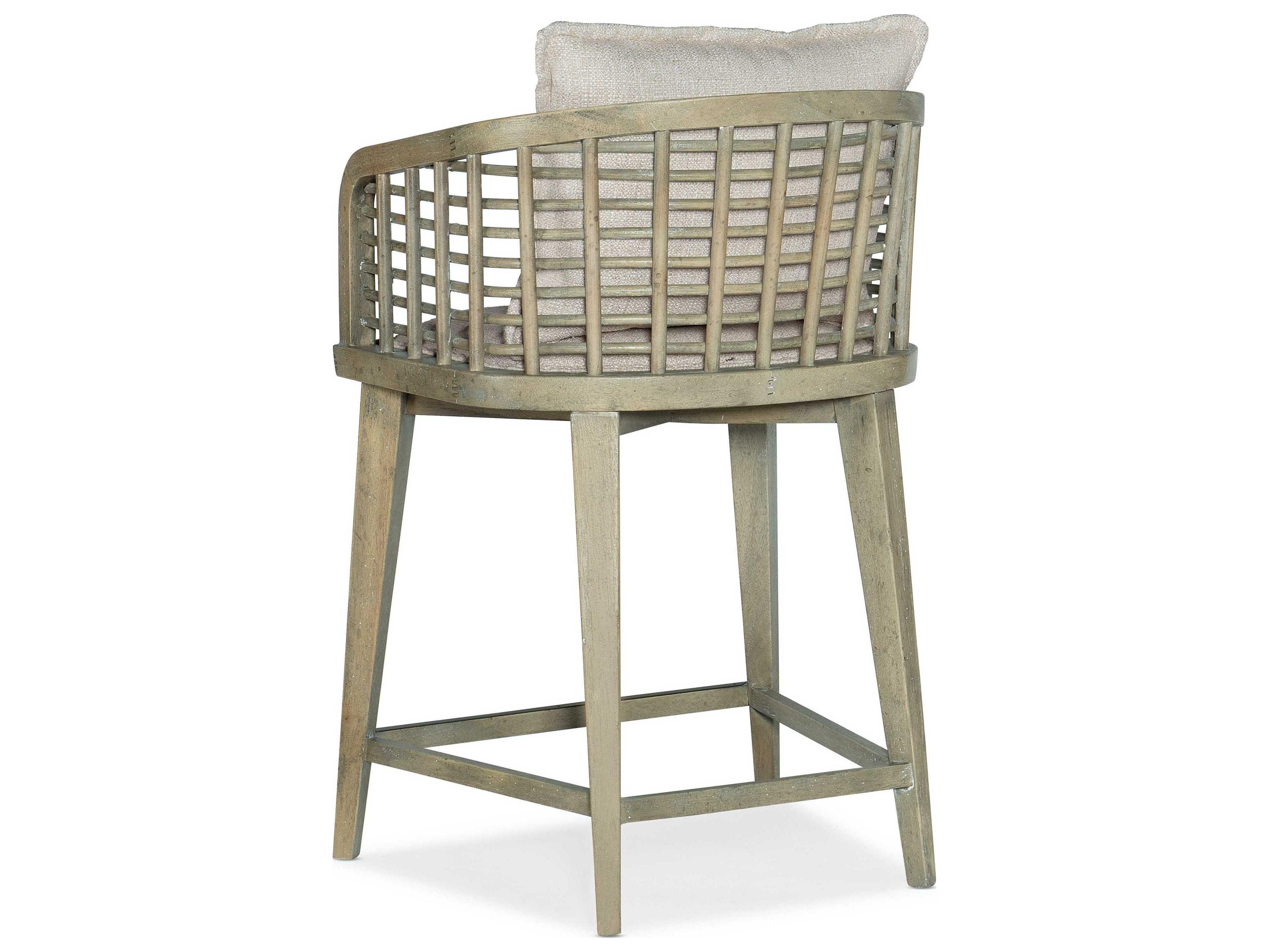 Hooker Furniture Surfrider Upholstered Zuri Cream Driftwood Counter Stool