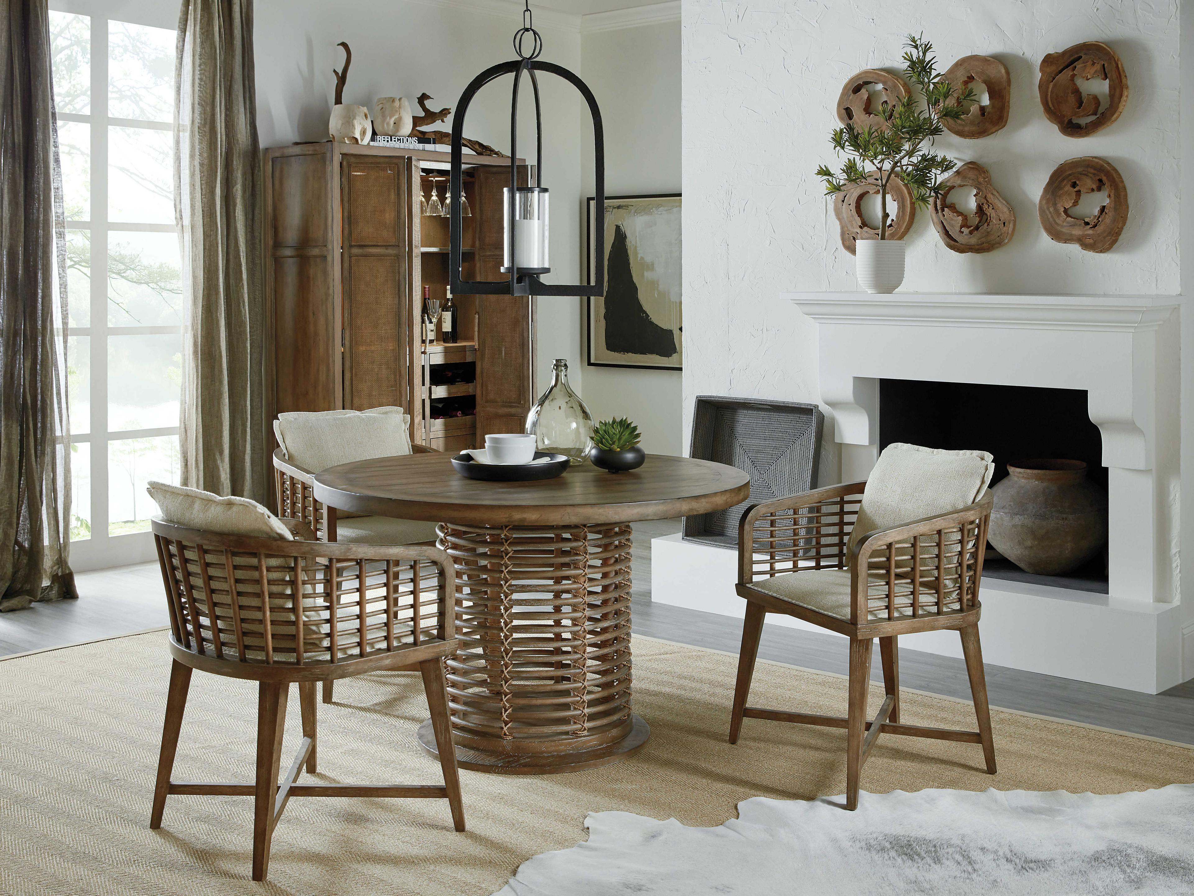 Hooker Furniture Sundance Beige Upholstered Arm Dining Chair