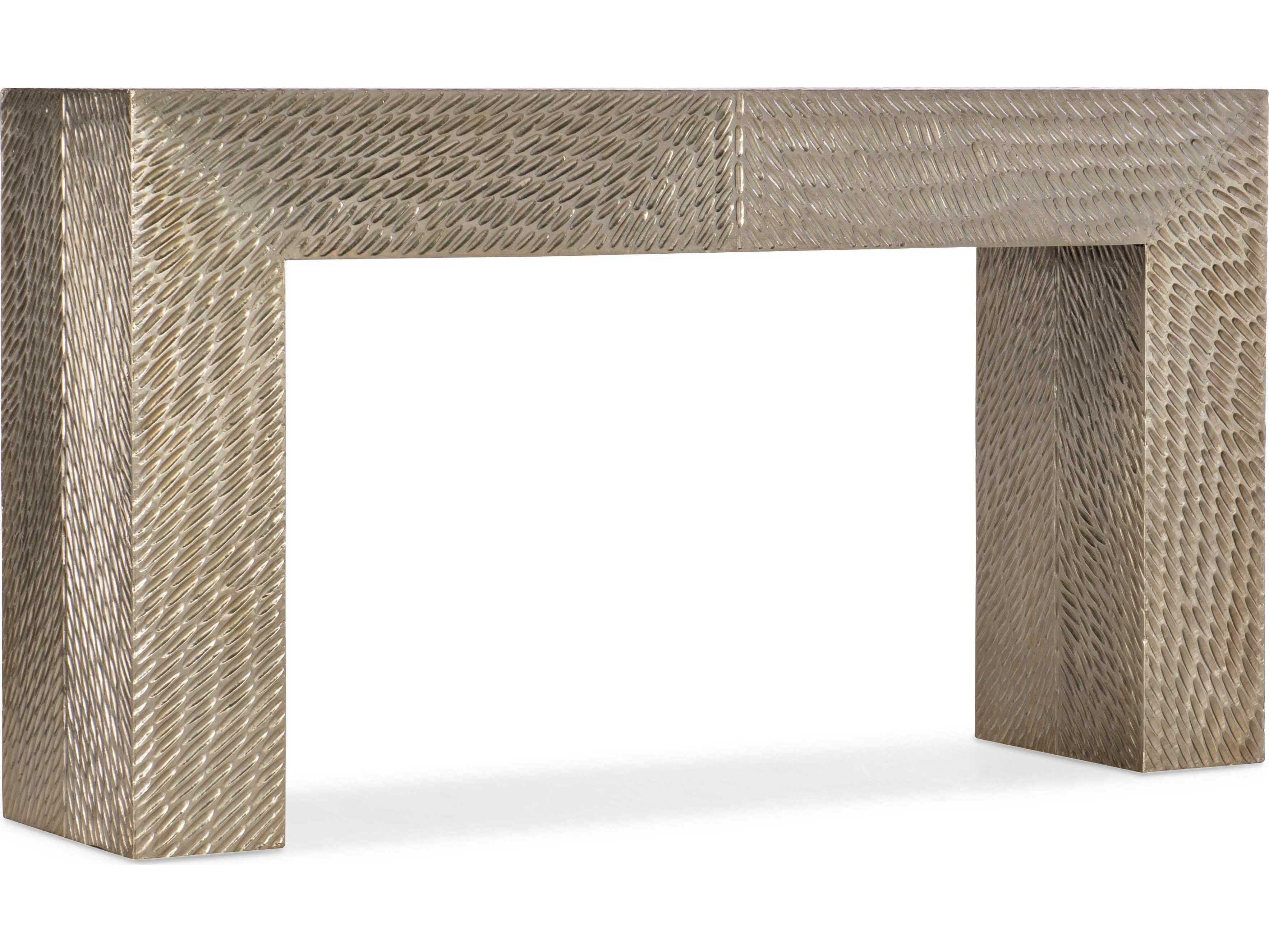 Luxecor Tivoli Rectangular Metal Silver Console Table