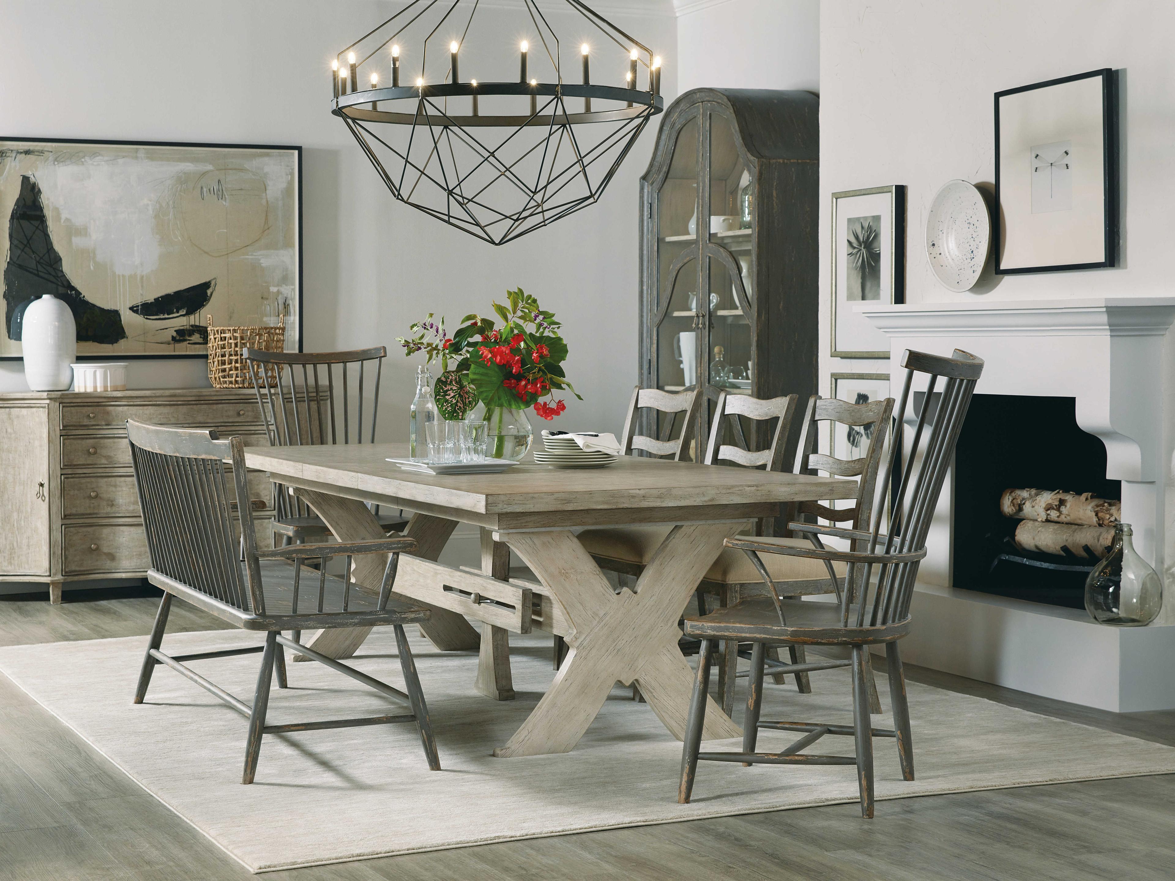 Hooker Furniture Alfresco Hardwood Gray Arm Dining Chair