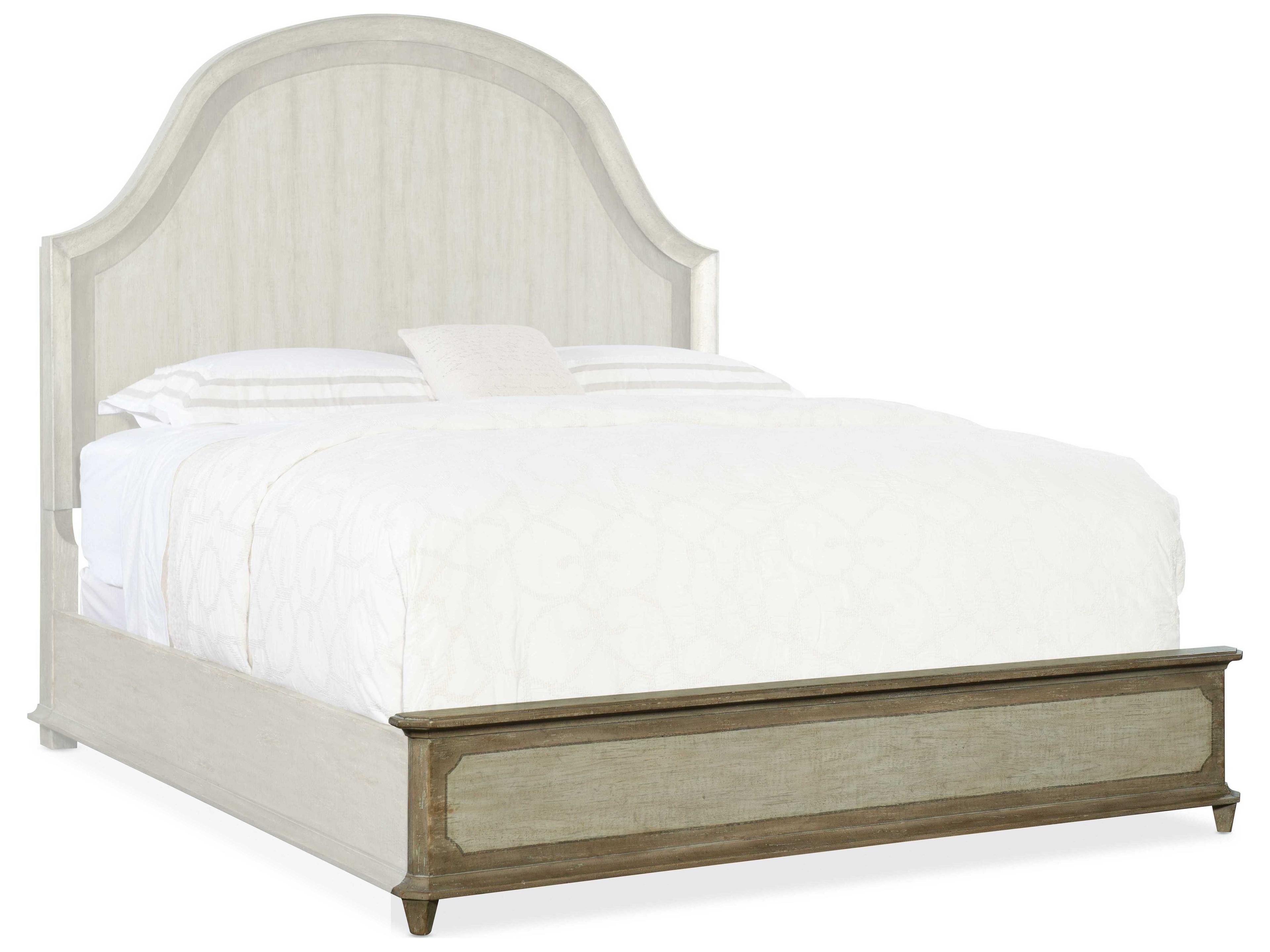 Hooker Furniture Alfresco Weathered Shale Light Tusk Gray Oak Wood King Panel Bed