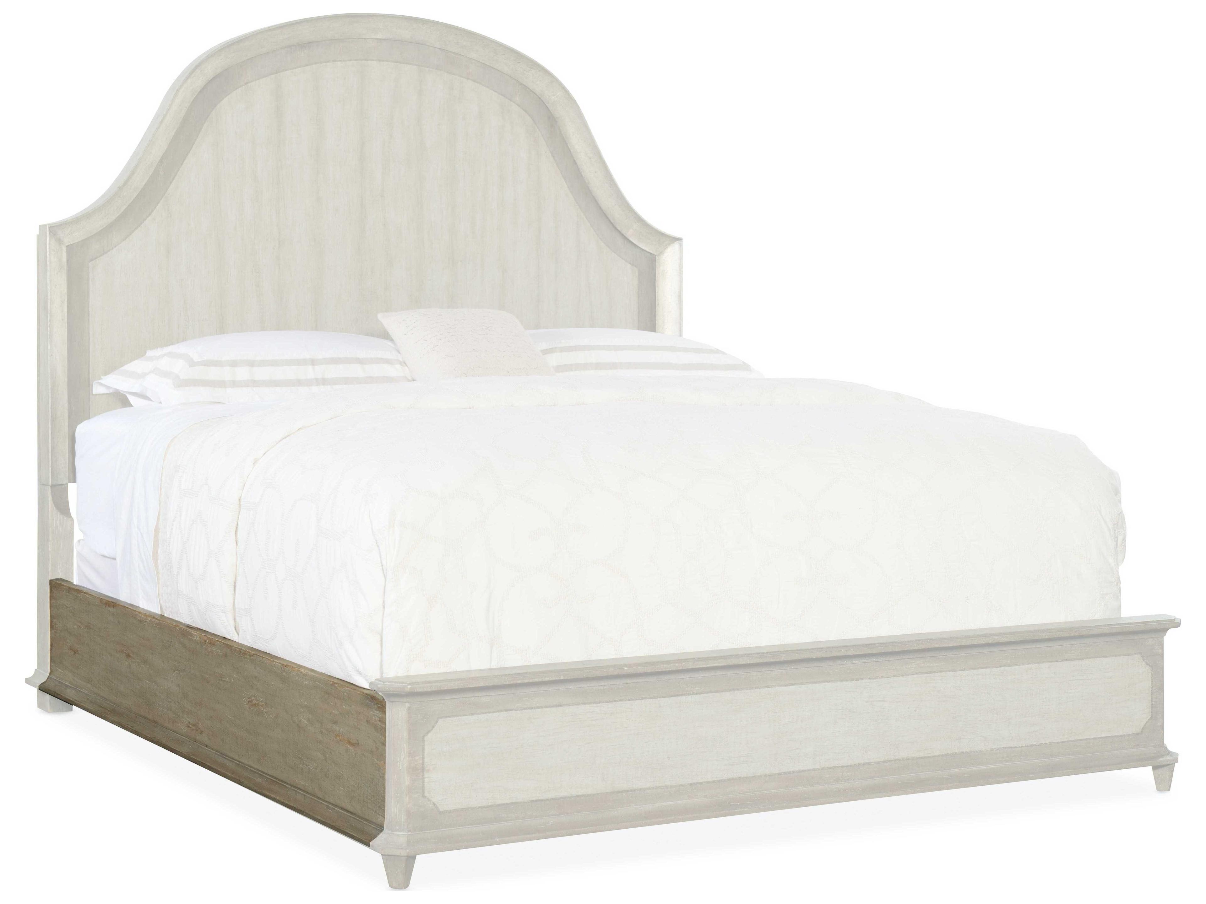 Hooker Furniture Alfresco Weathered Shale Light Tusk Gray Oak Wood King Panel Bed