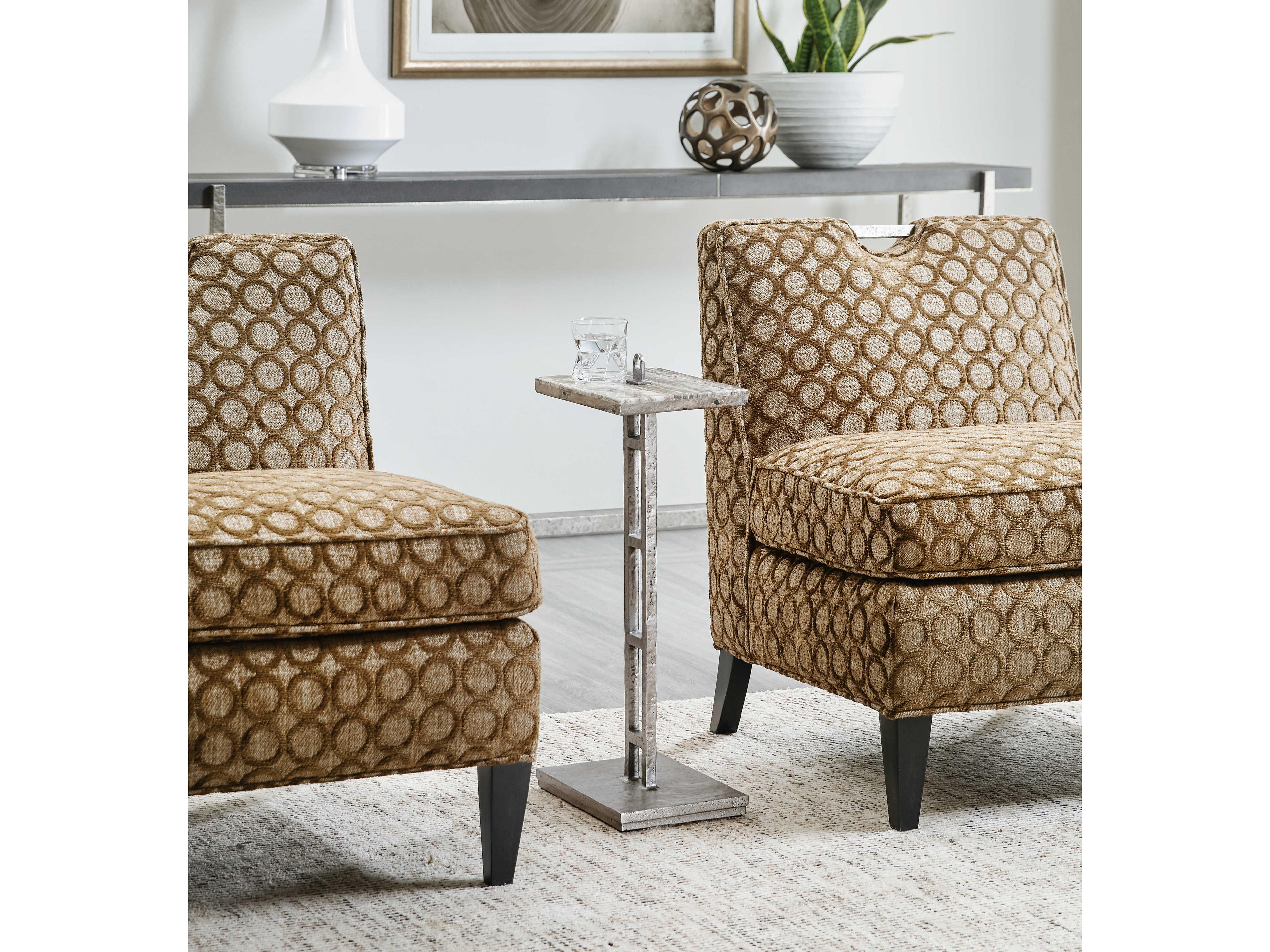 Hooker Furniture Chapman Rectangular Stone Silver End Table