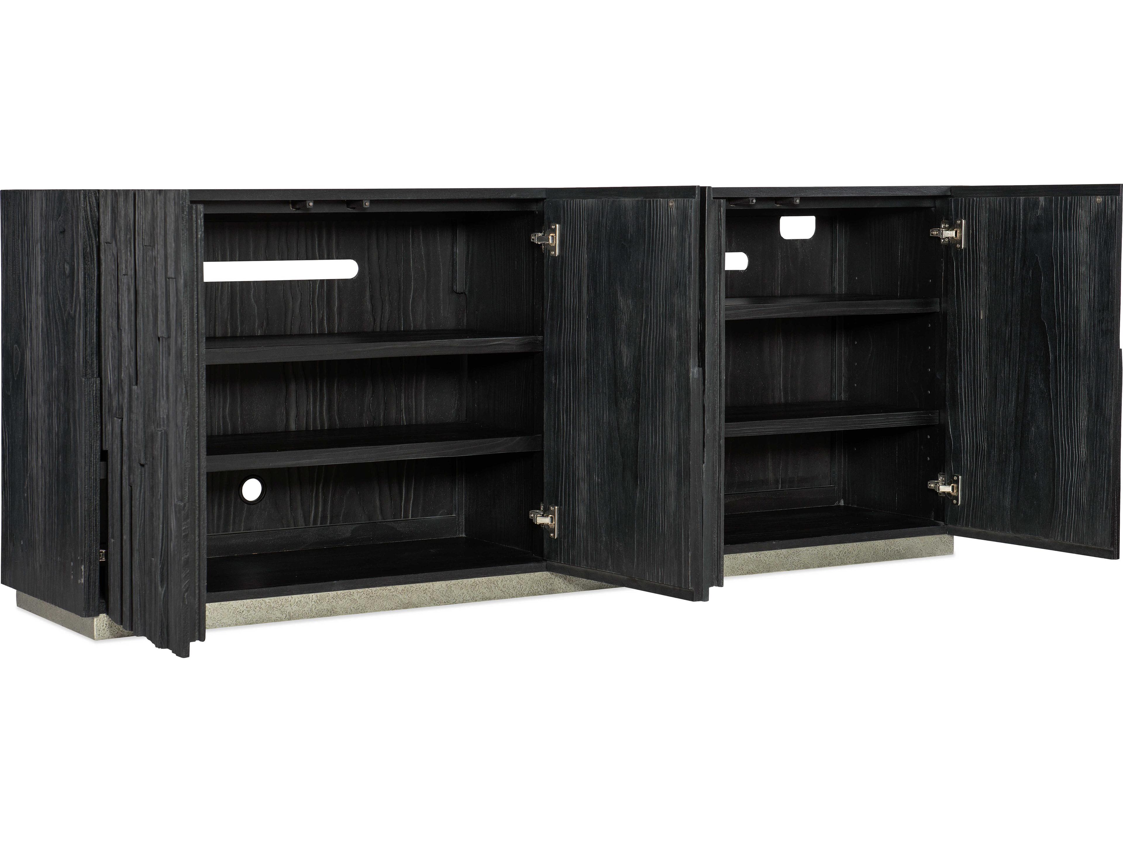 Luxecor Heritage Shou Sugi Ban 80" Pine Wood Black Media Console