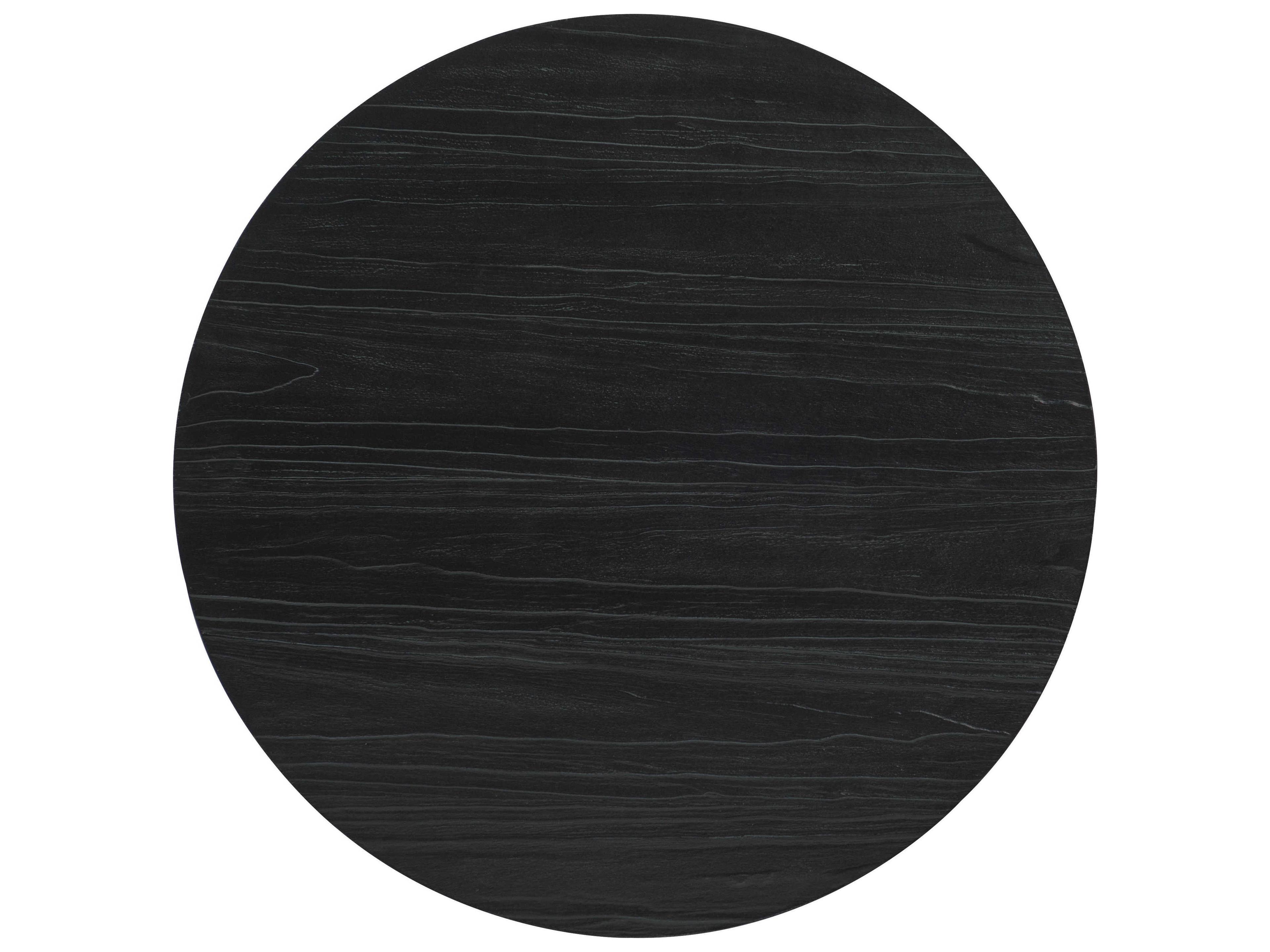 Hooker Furniture Chapman Shou Sugi Ban Petite Round Wood Black Dining Table