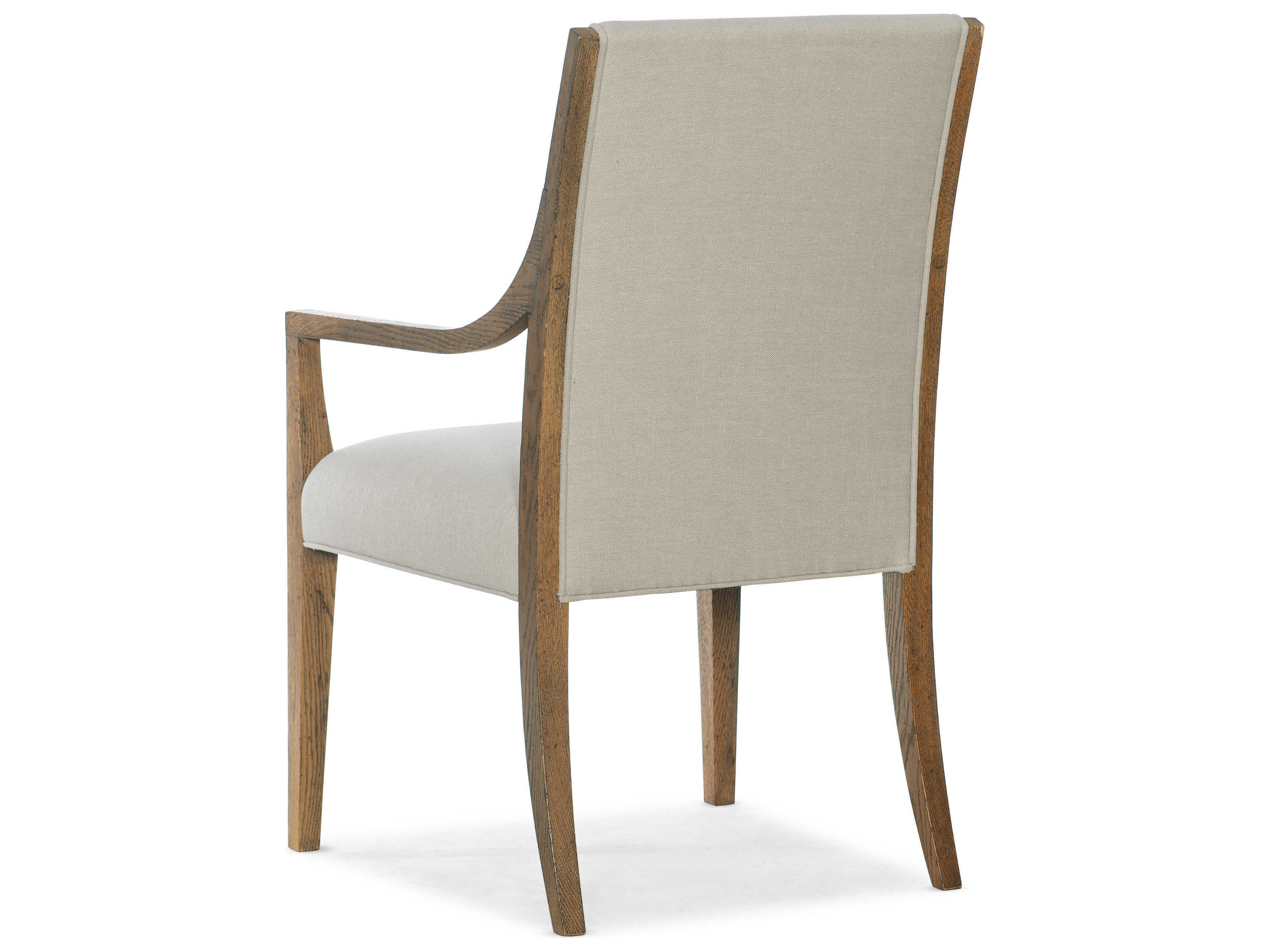 Hooker Furniture Chapman Oak Wood Beige Upholstered Arm Dining Chair