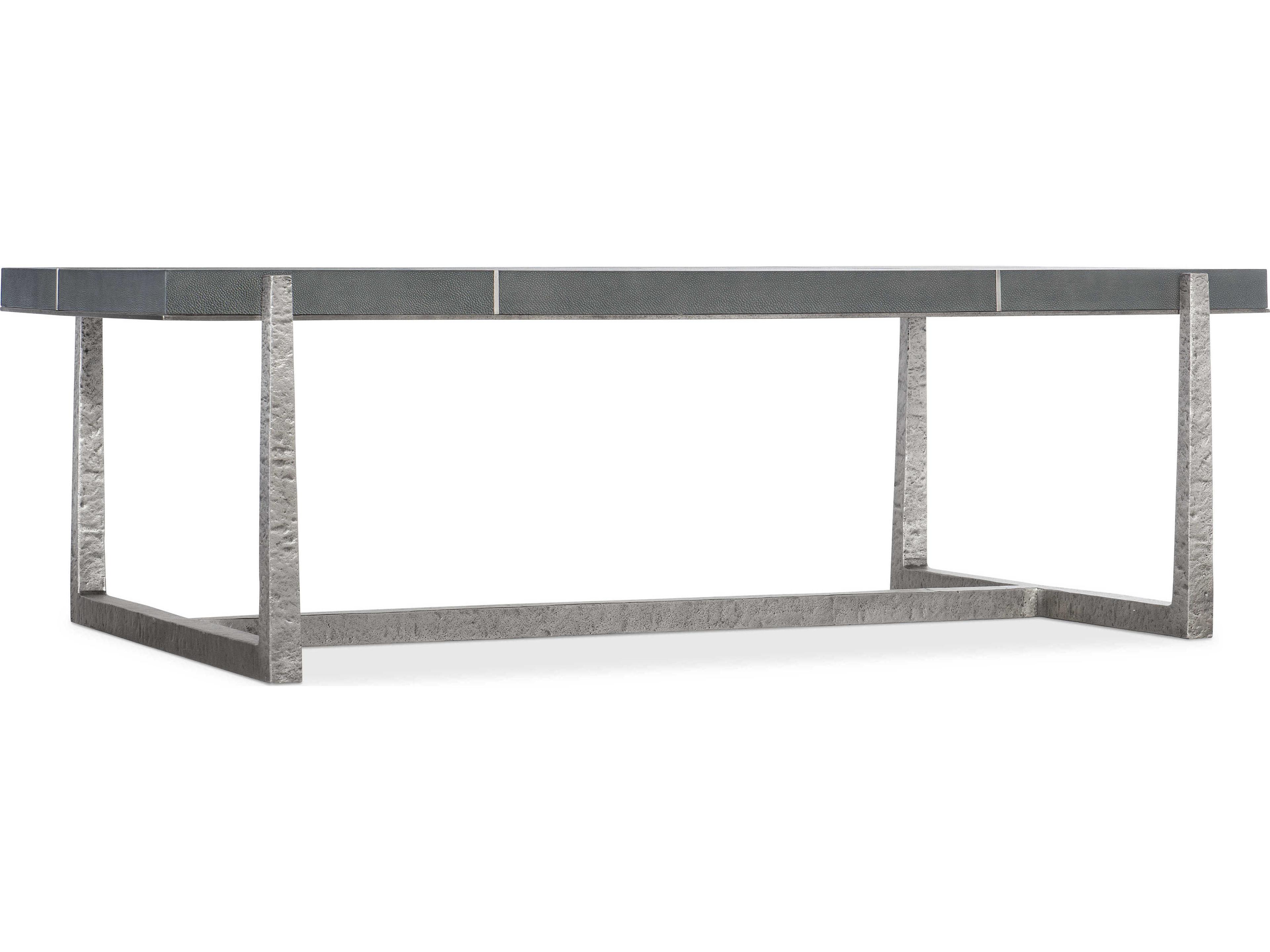 Hooker Furniture Chapman Mixed Media Rectangular Stone Gray Pewter Cocktail Table