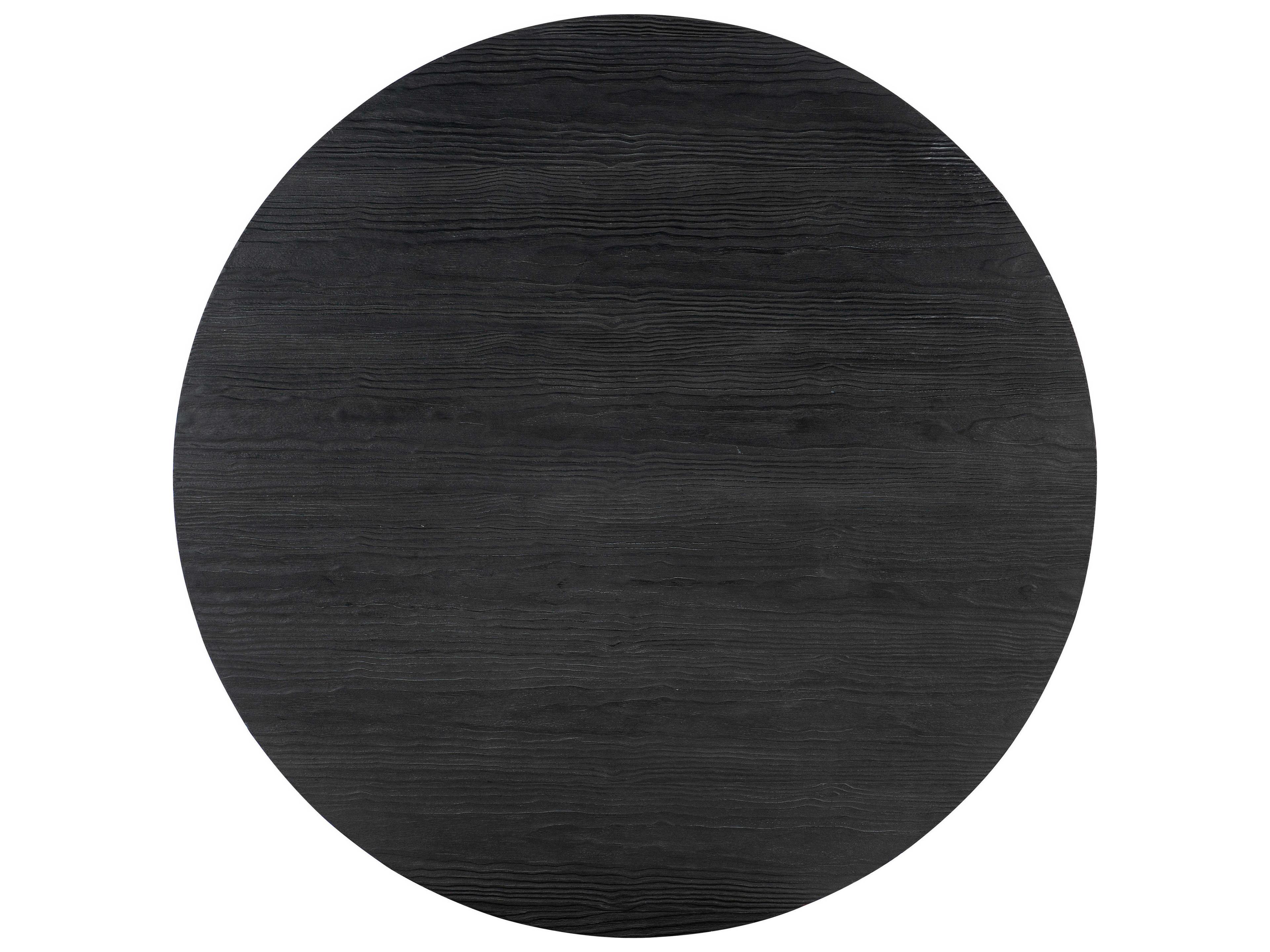 Hooker Furniture Chapman Shou Sugi Ban Round Wood Black Cocktail Table
