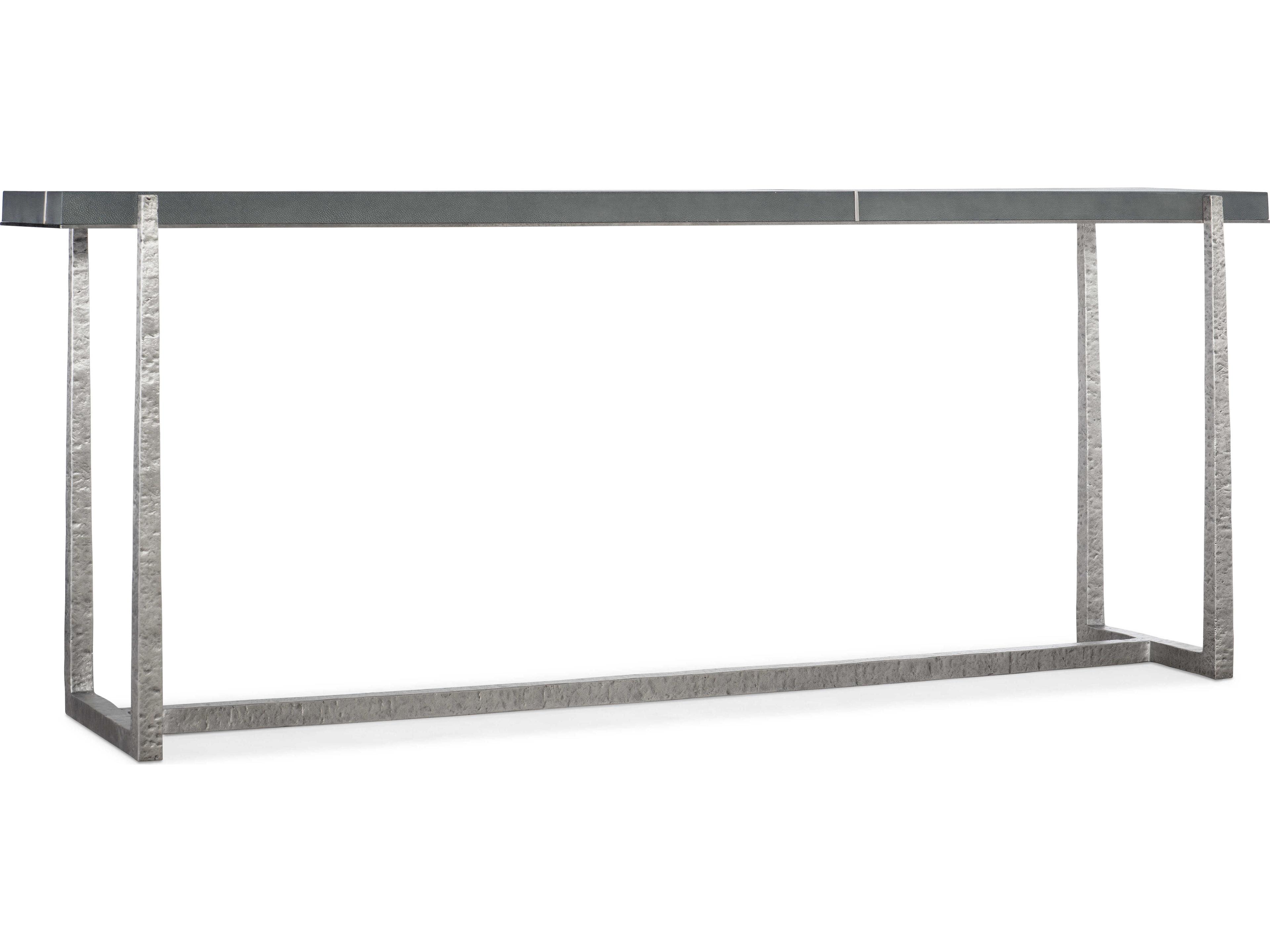 Hooker Furniture Chapman Mixed Media Rectangular Stone Gray Pewter Console Table
