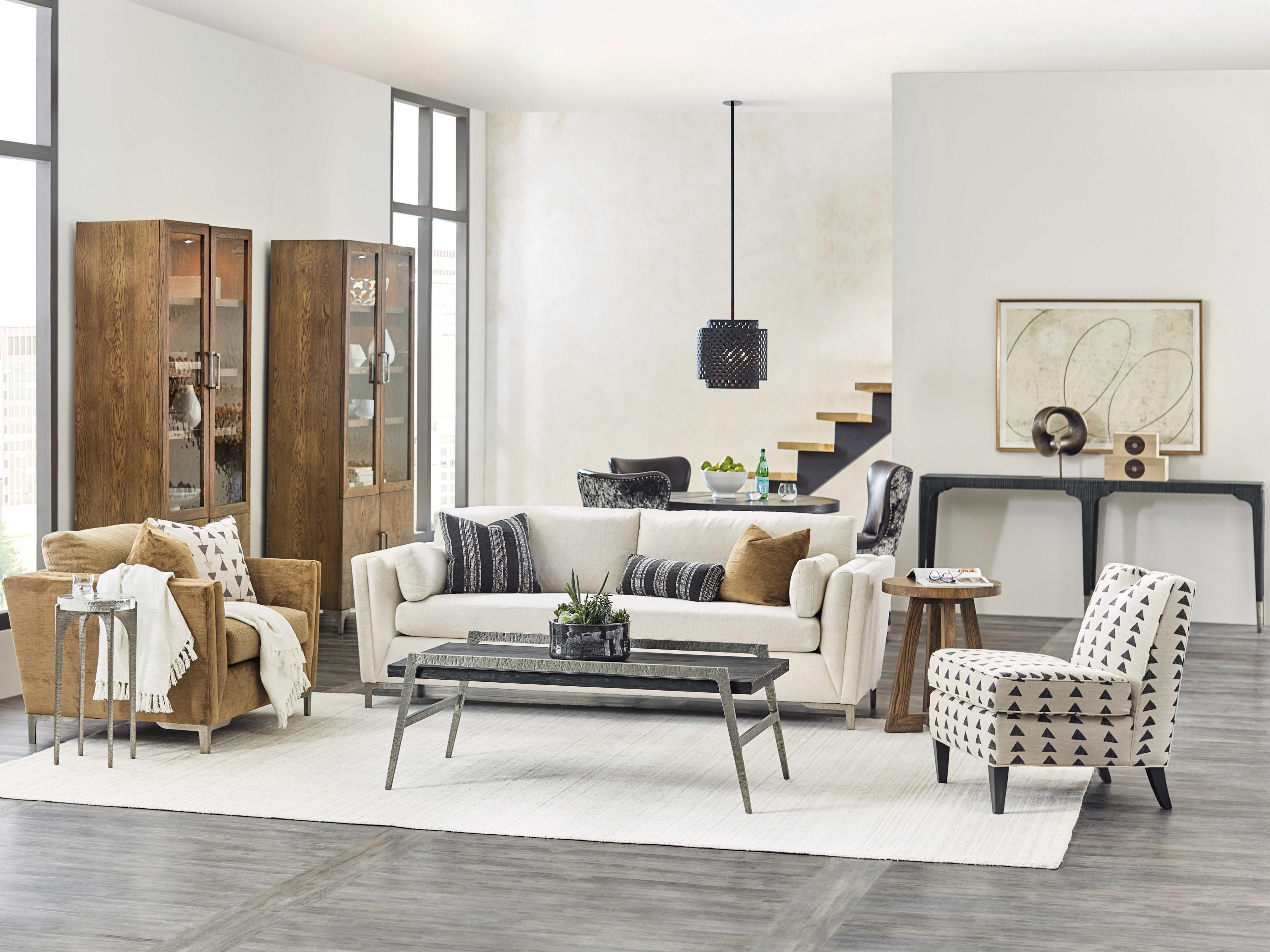 Hooker Furniture Chapman Shou Sugi Ban Rectangular Wood Charred Black Pewter Cocktail Table