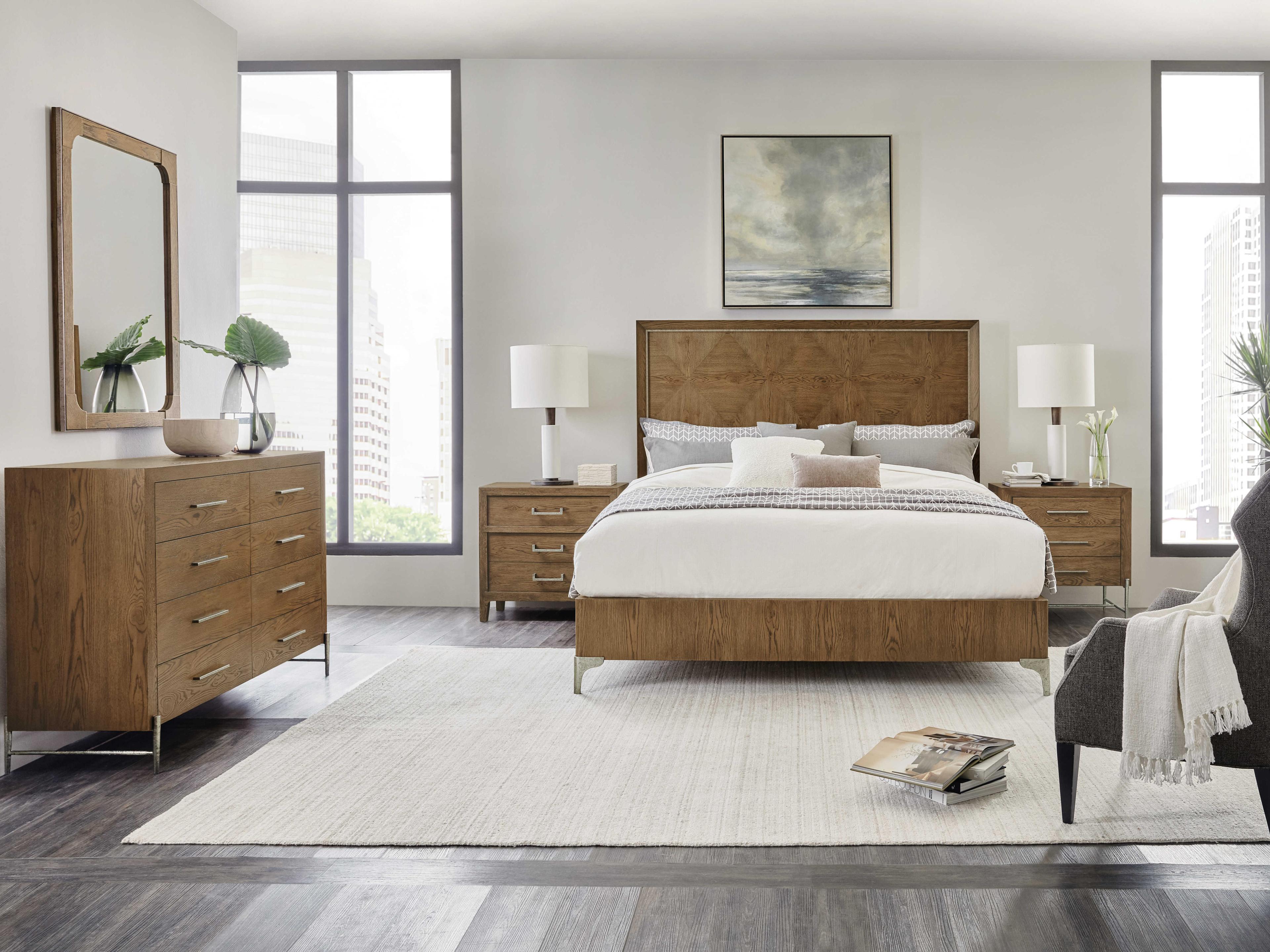 Hooker Furniture Chapman 8-Drawers Brown Oak Wood Double Dresser