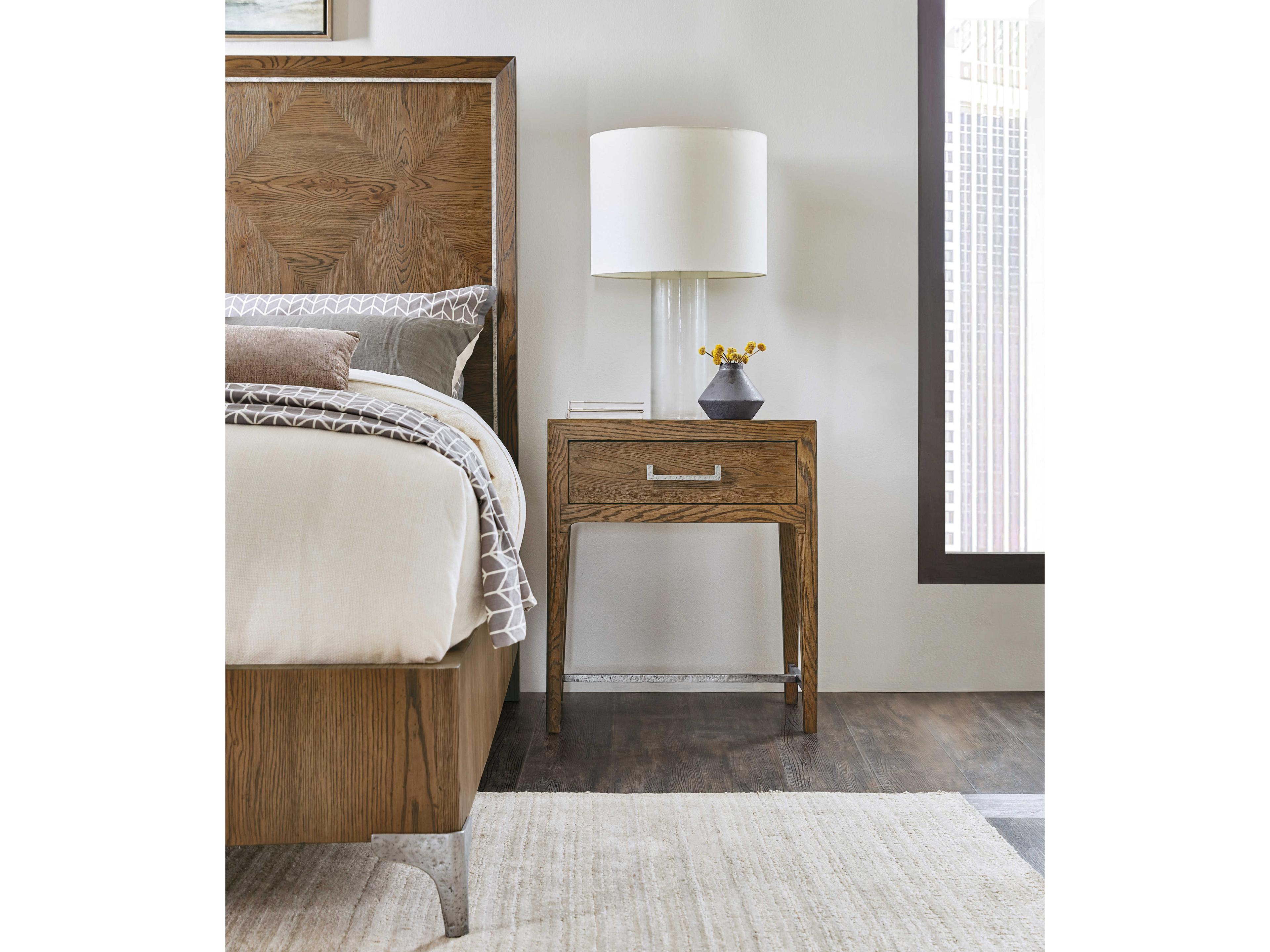 Hooker Furniture Chapman 1-Drawer Brown Oak Wood Nightstand