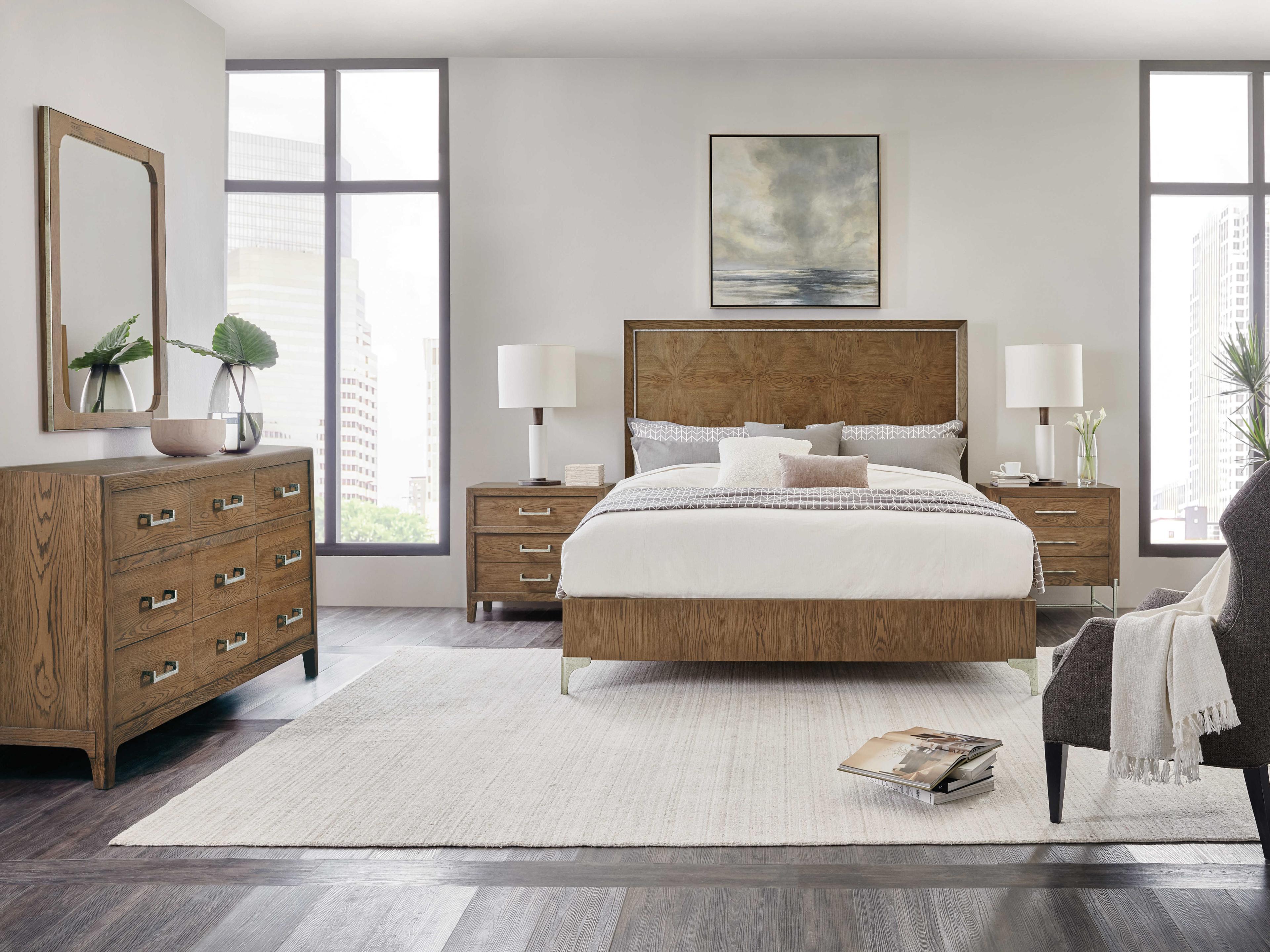 Hooker Furniture Chapman 3-Drawers Brown Oak Wood Nightstand