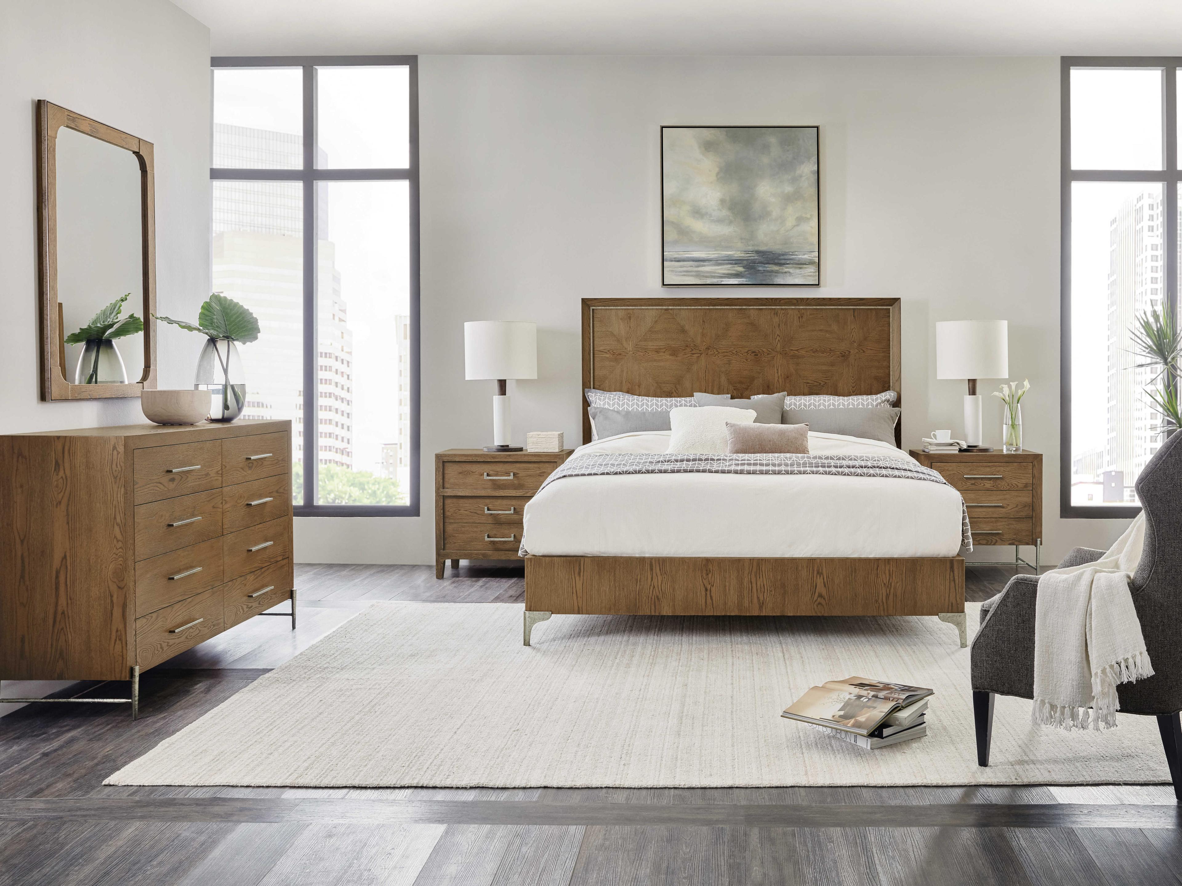 Hooker Furniture Chapman 3-Drawers Brown Oak Wood Nightstand