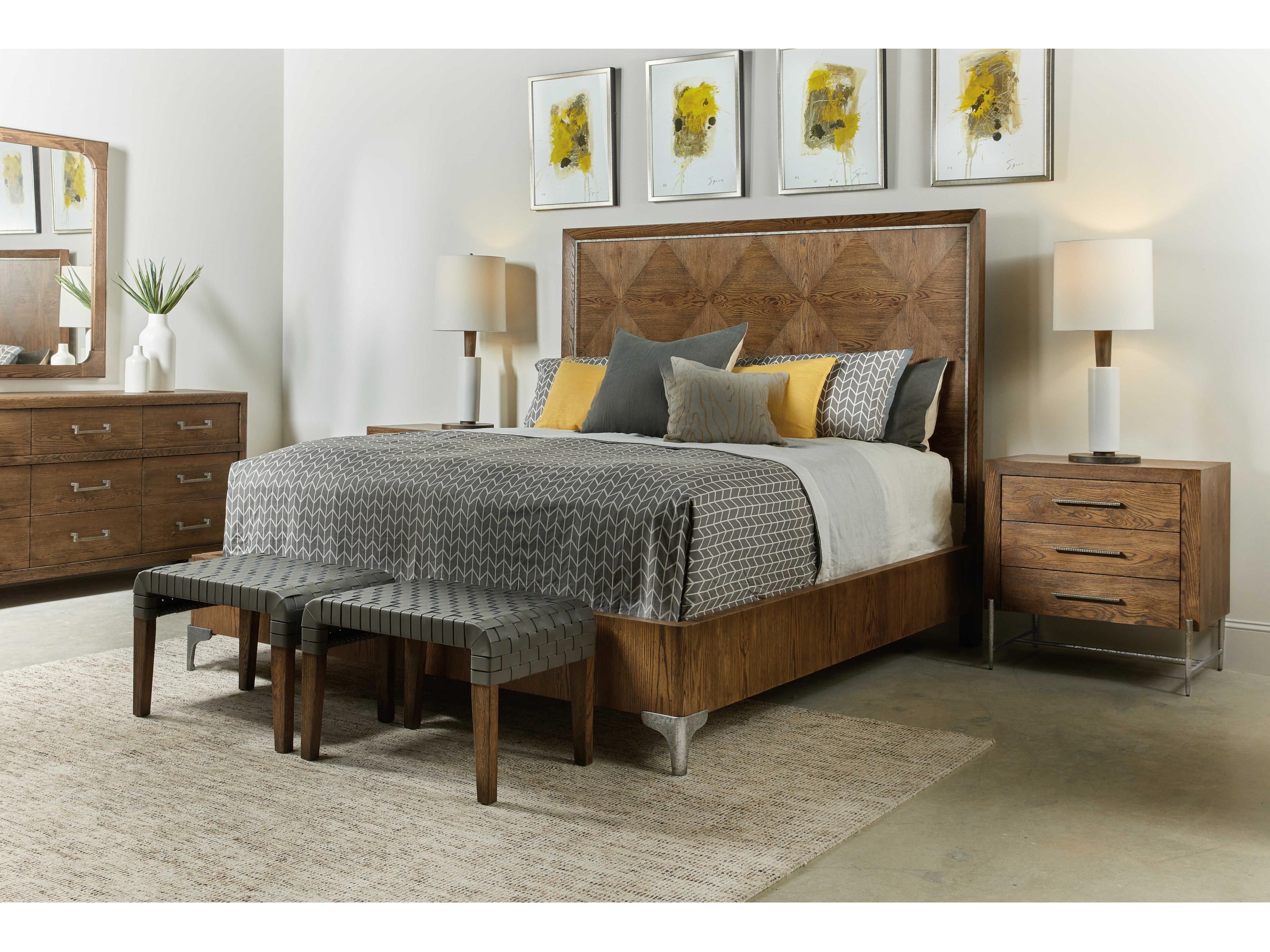 Hooker Furniture Chapman Wood Brown Oak California King Panel Bed